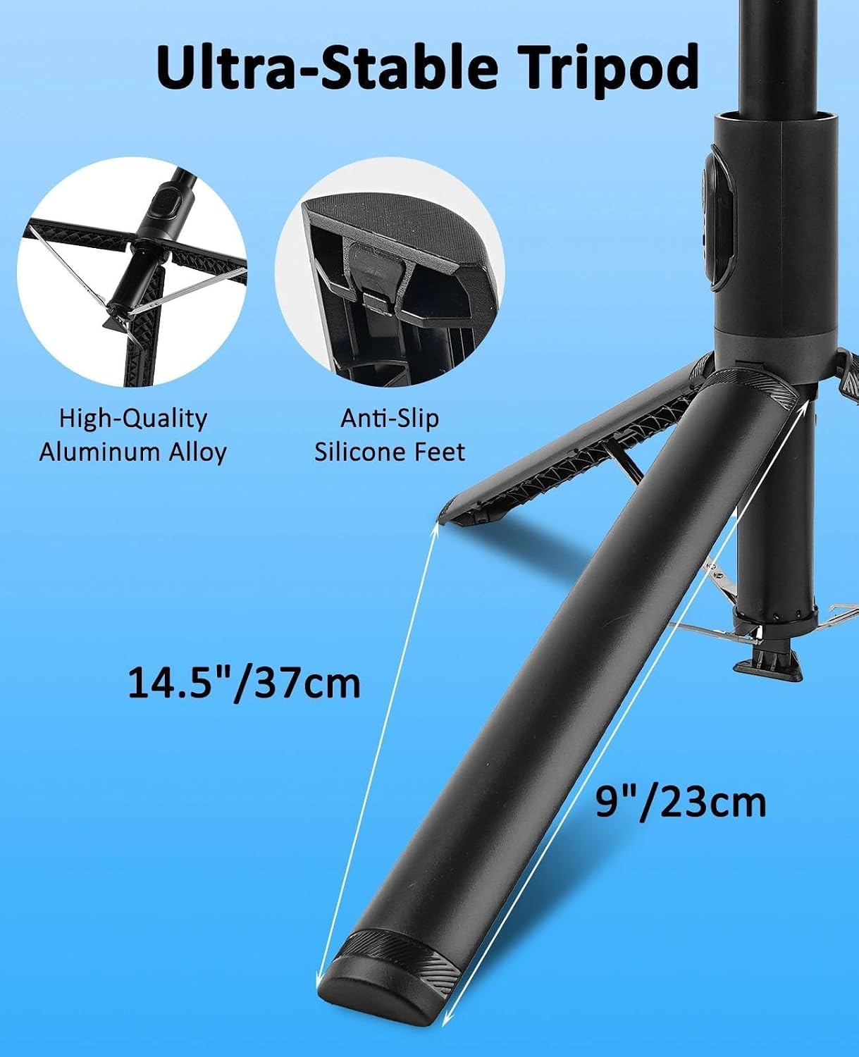 WOVTE 67" Automatic Phone Tripod, Auto-Open Selfie Stick Tripod with Wireless Remote, Portable Travel Phone Stand