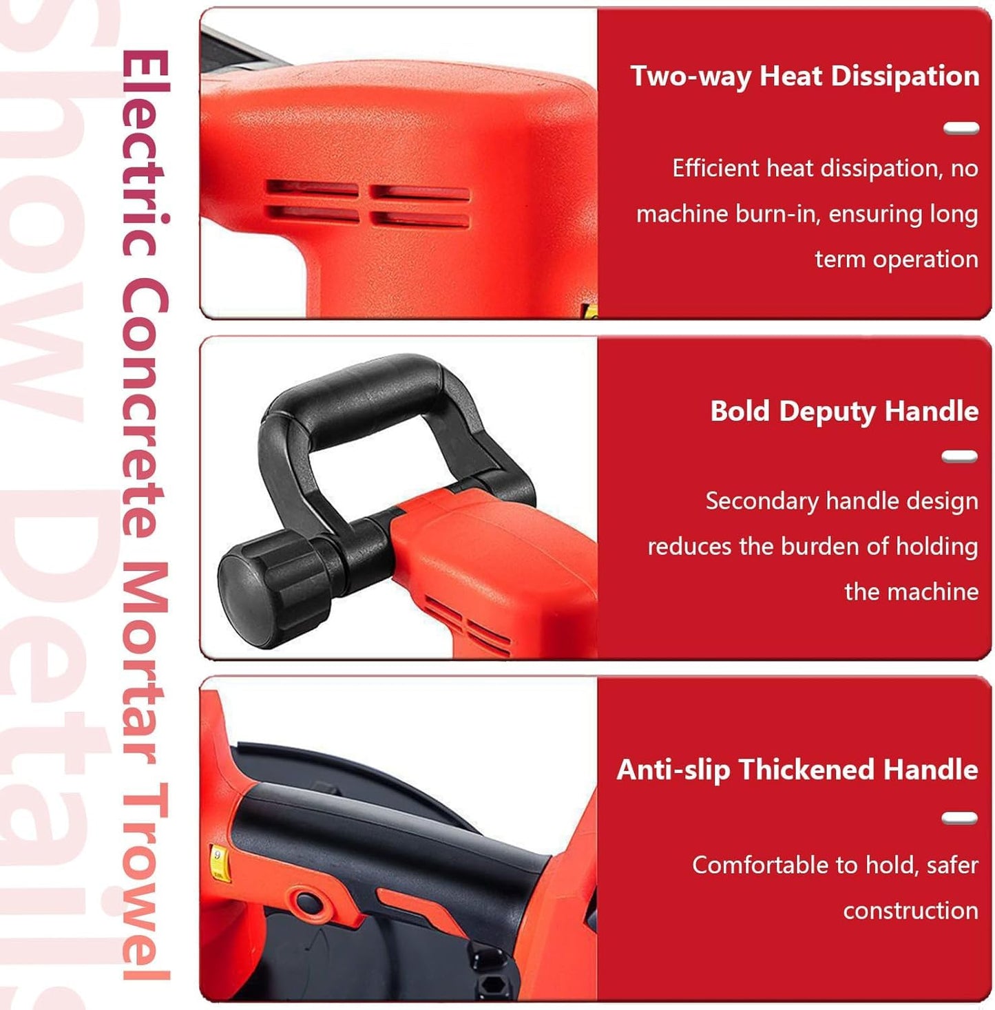 Electric Concrete Trowel, 1680W Cordless Wall Smoothing Polisher with 6 Variable Speed, for Concrete/Cement/Mortar, Includes 2 Lithium Battery, Wall Polishing Machine & Plastering (2 Battery+4 pads)