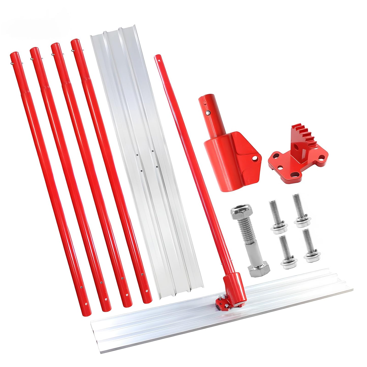 Concrete Bull Float Tools Kit 48"x8" Cement Trowel Tools, Aluminum Magnesium Alloy Concrete Screeding and Finishing Tool Kit with 48" Handle x4 and Bull Float Bracket