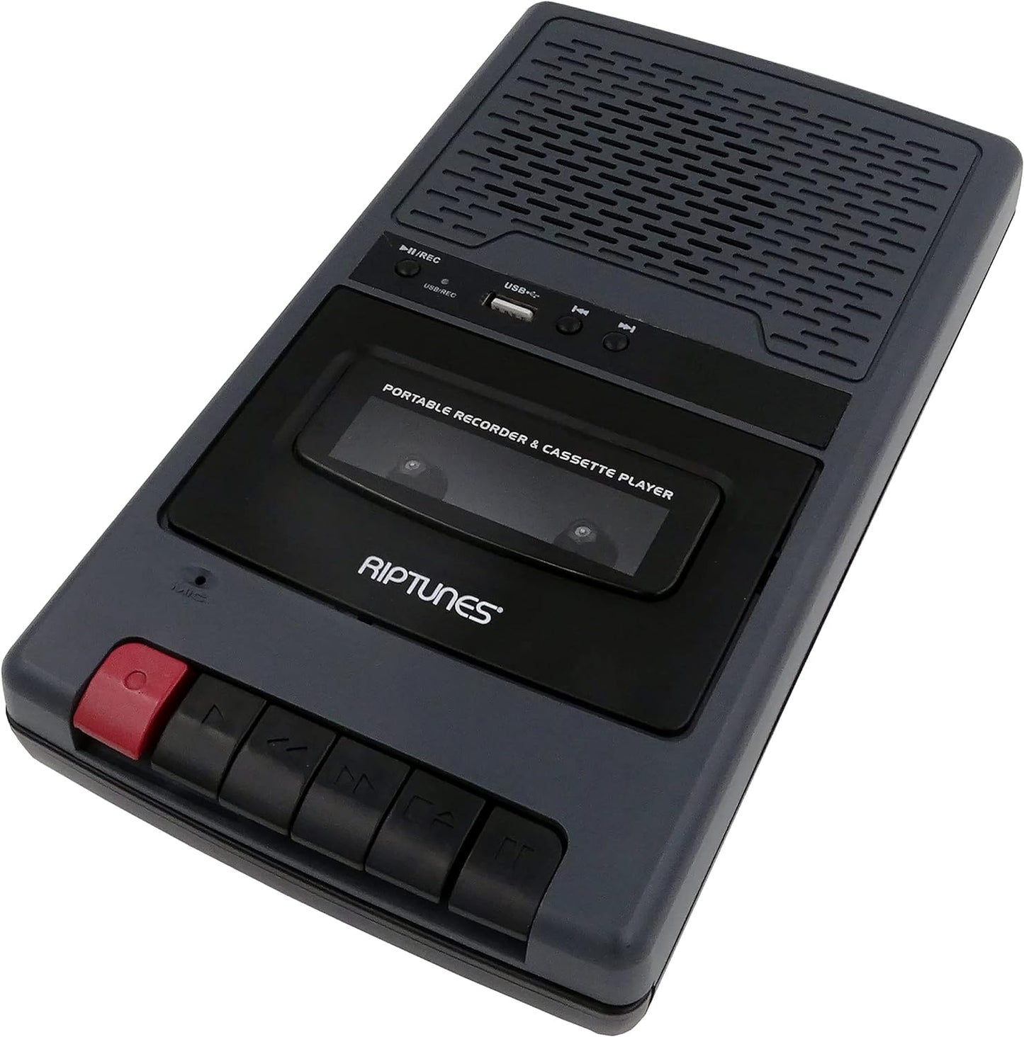 Riptunes Cassette Cassette-MP3 Portable Recorder Player, Tape to USB Audio Music Digital Converter, Retro Shoebox Tape