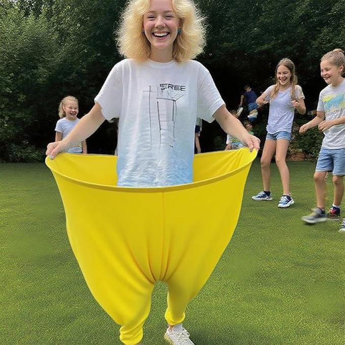 Giant Granny Pants Toss Game Set - Funny Outdoor Party Game with 1 Pair of Giant Pants, 6 Bouncy Balls & Air Pump - Hilarious Fun for Backyards, Families, Adults, Reunions & Team Building