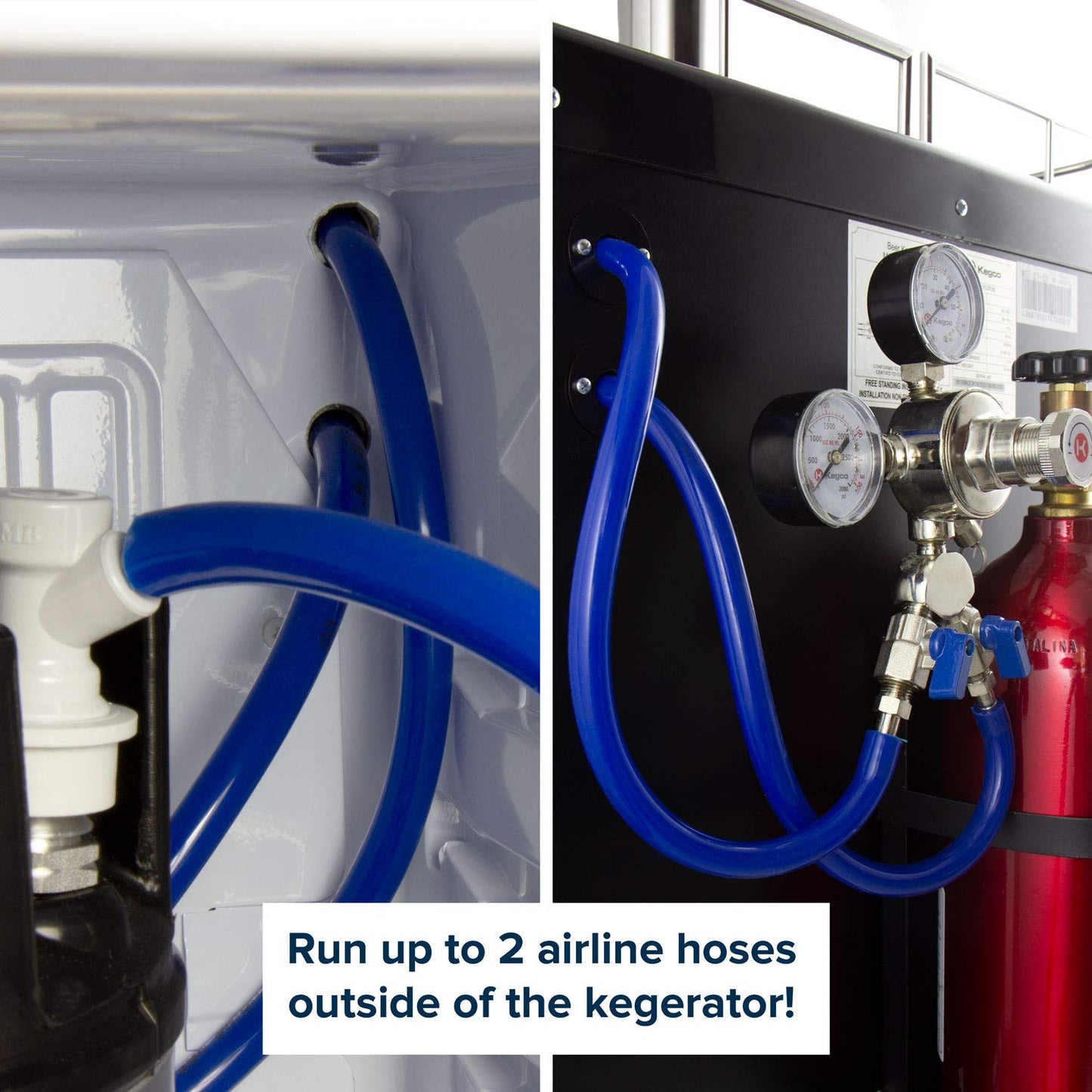 Kegco Keg Dispenser, 2 Faucet, Stainless Steel