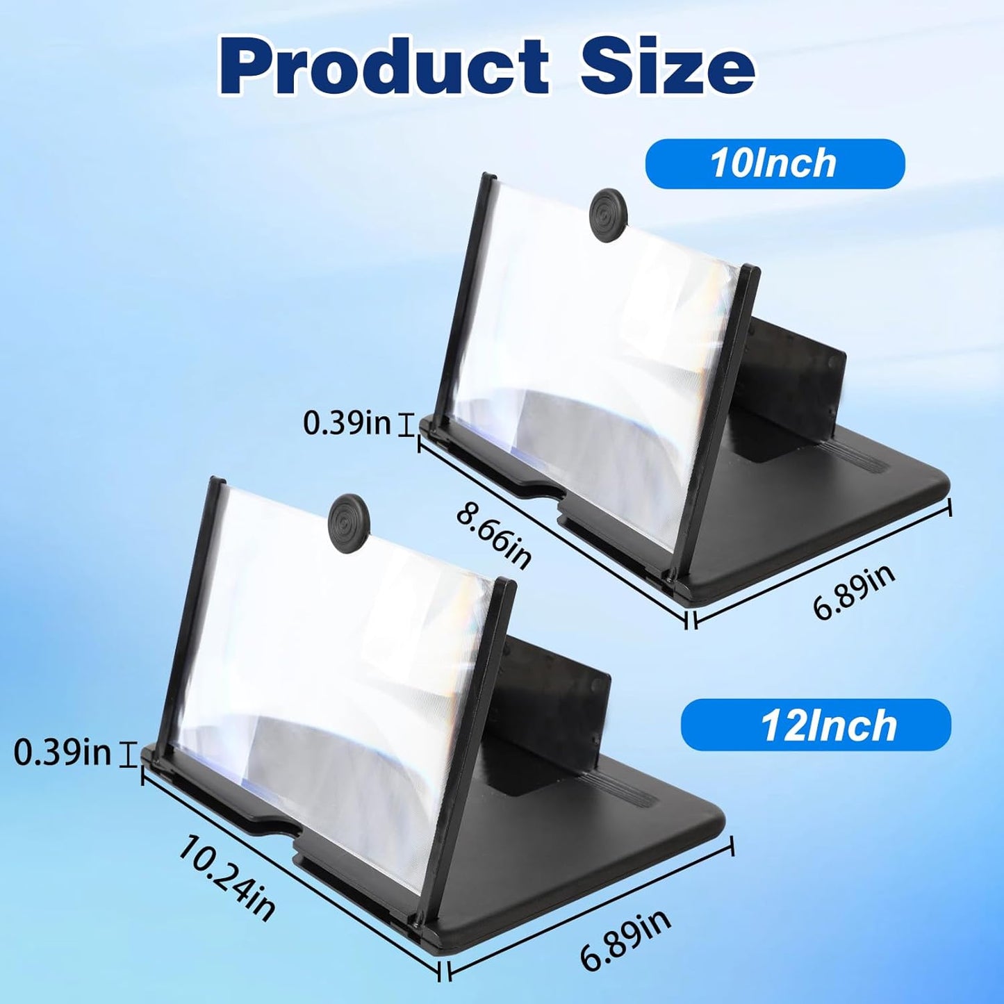 BSonata Version,3D 12inch) Screen Magnifier HD Mobile Phone Magnifier Projector Screen Enlarger for Movies, Videos