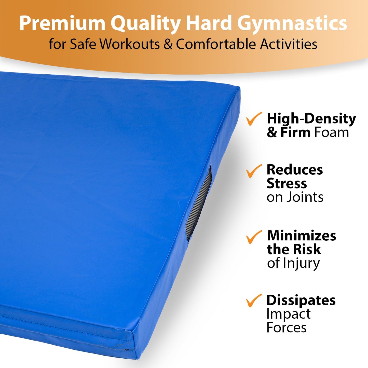 Foamma Gymnastics Mat, 4" x 4 ft x 6 ft, Blue, High-Density Landing Mat with Waterproof Cover, Ideal for Wrestling, Tumbling, Kids & Adults – Gymnastics Equipment for Indoor & Outdoor Use