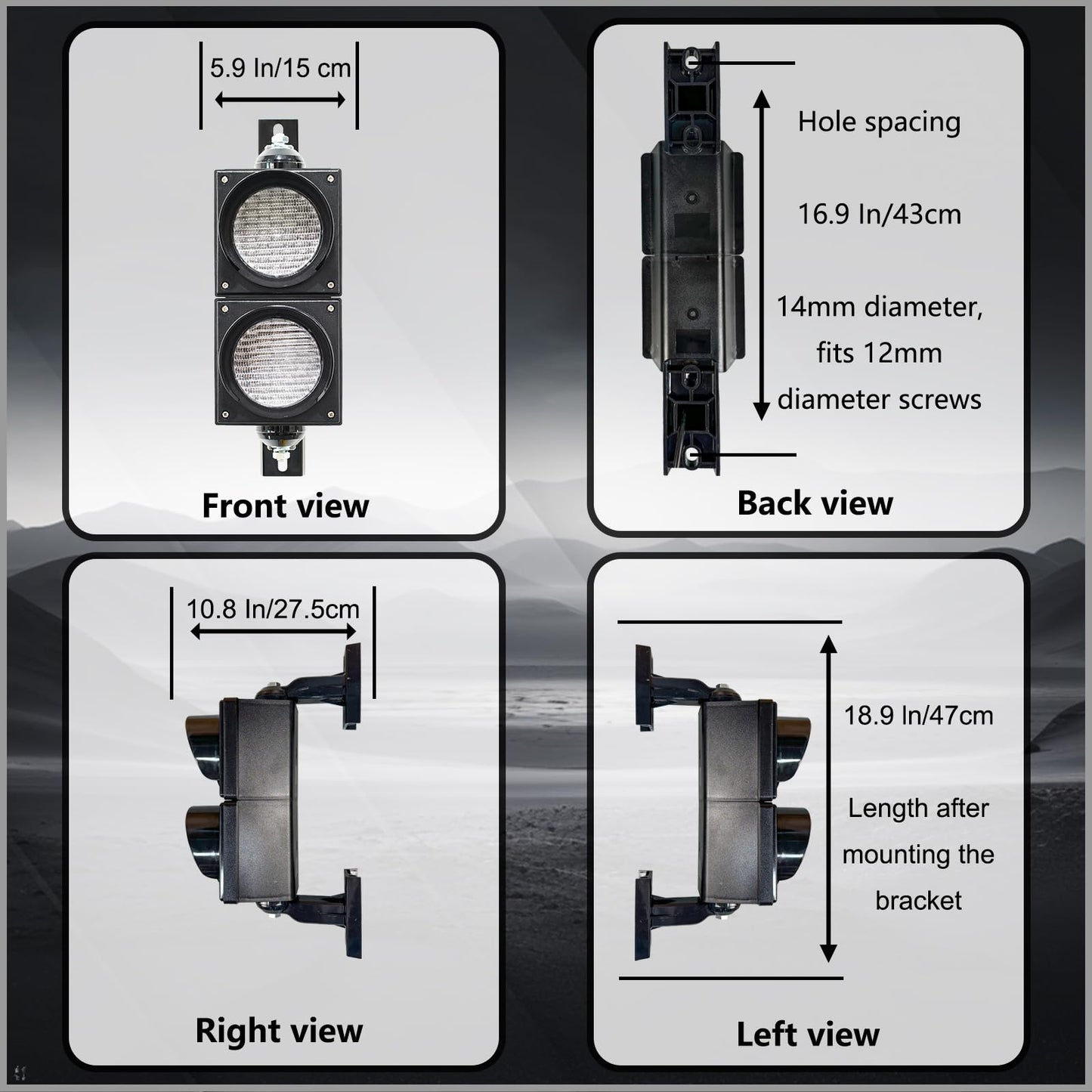 GAJTTR 100-2 4inch 100mm Traffic Stop/Go Light/Button Control/AC 85-265V Lamp LED, PC Casing Water Resistant IP65