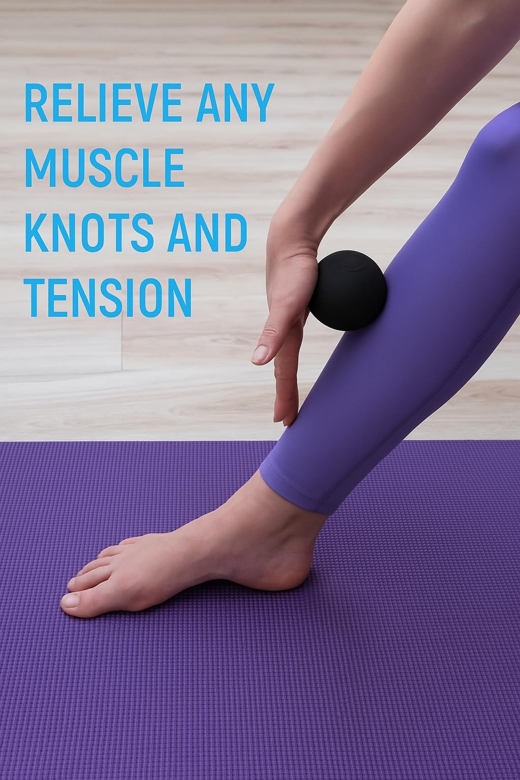 Massage Lacrosse Ball for Deep Tissue Relief - Trigger Point Therapy Ball for Plantar Fasciitis, Myofascial Release for Back, Shoulder, Foot - Massage Ball Roller - 1 Pack (Night Black)
