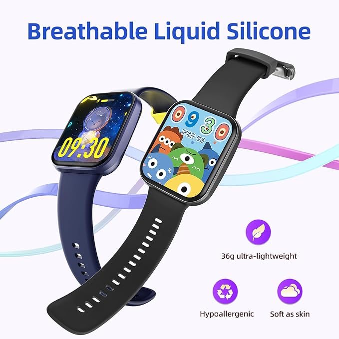 Parsonver Kids Smart Watch with Parent-Child Task & Reward System, Fun Fitness Tracker with 20 Sports Modes, Heart Rate & Sleep Monitor, IP68 Waterproof, Great Birthday Gift for Boys Girls 5-16, Black