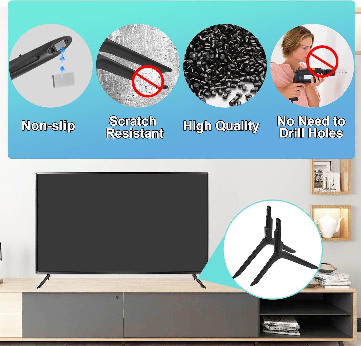 ExploreHome UN50TU7000FXZA UN50TU700DFXZA UN55TU7000FXZA UN55TU700DFXZA UN58TU7000FXZA UN58TU700DFXZA TV Stand Legs,TV