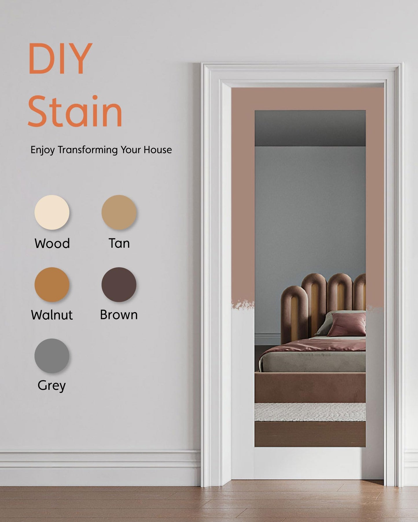 24" x 80" Mirror Slab Door,Paintable Solid Wood Pocket Barn Doors for Bedroom Closet Laundry Pantry Bathroom White Pre-Finished Surface Paintable, w/o Hardware