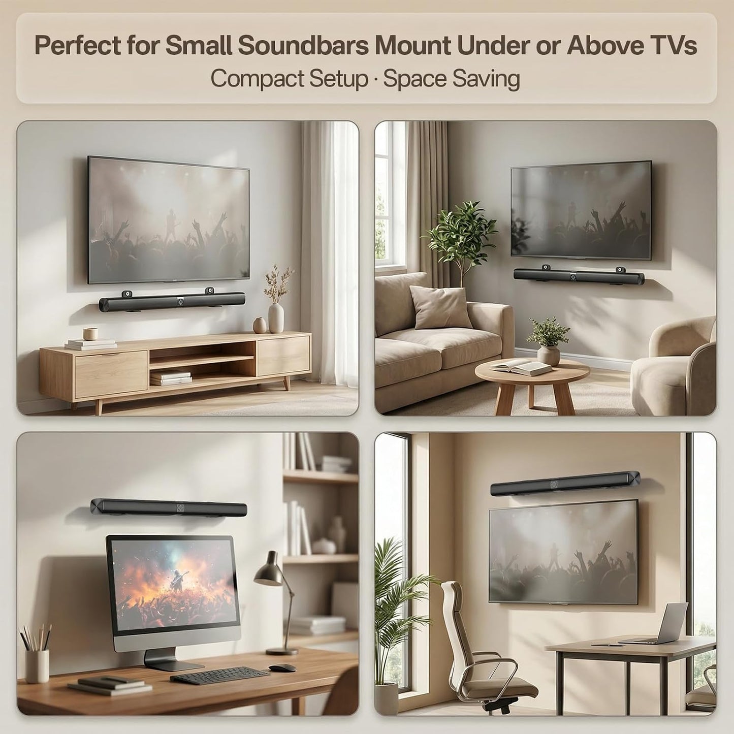 Yibracki HW-S700D Ultra Slim Soundbar Mount Fit Small Sound Bars for TVs, Compact Sound Bar Mount Bracket for Samsung