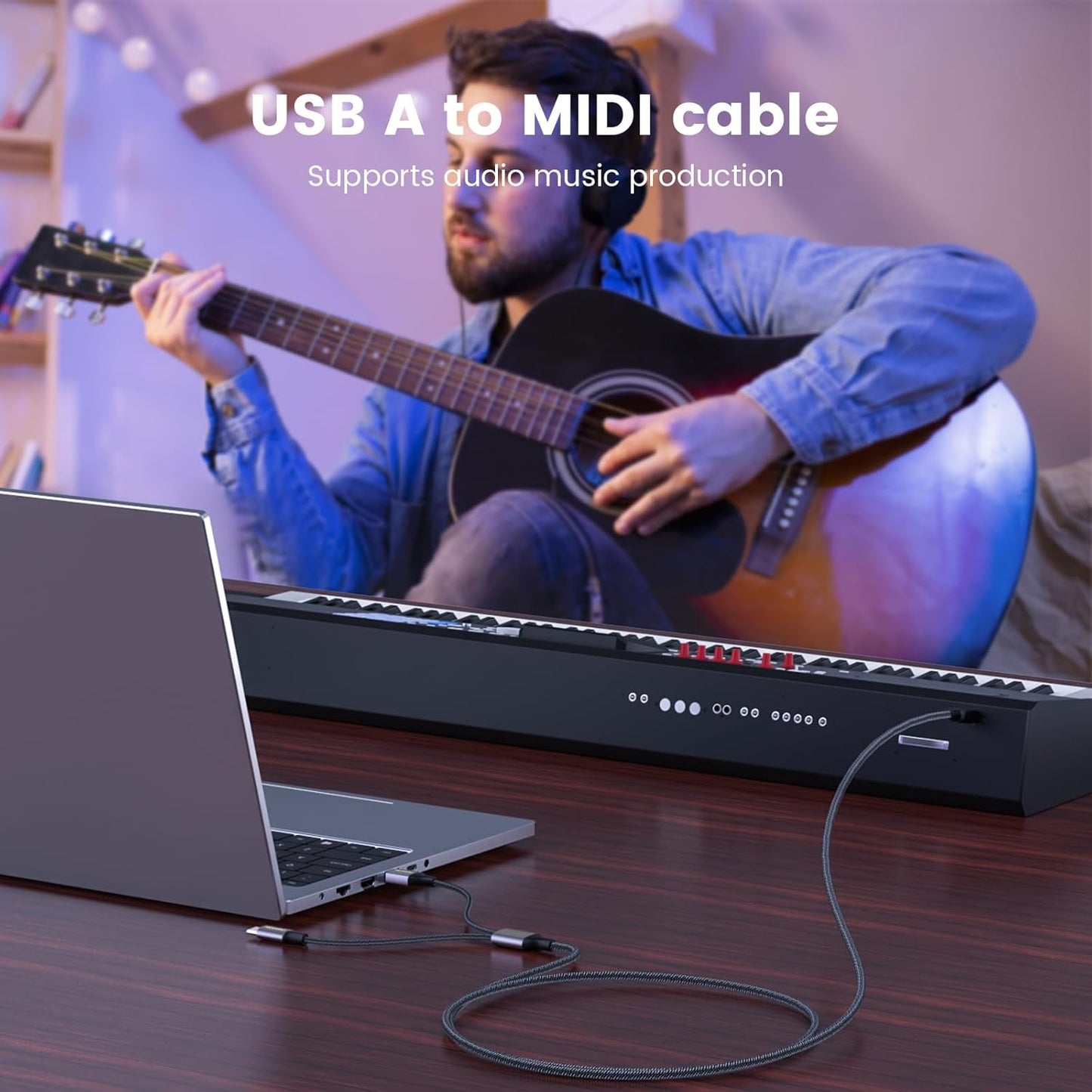 2in1 5Feet/1.5M MOSWAG USB C to B Printer Cable With USB A-Male to B-Male Cable Compatible With MacBook Pro, HP, Canon