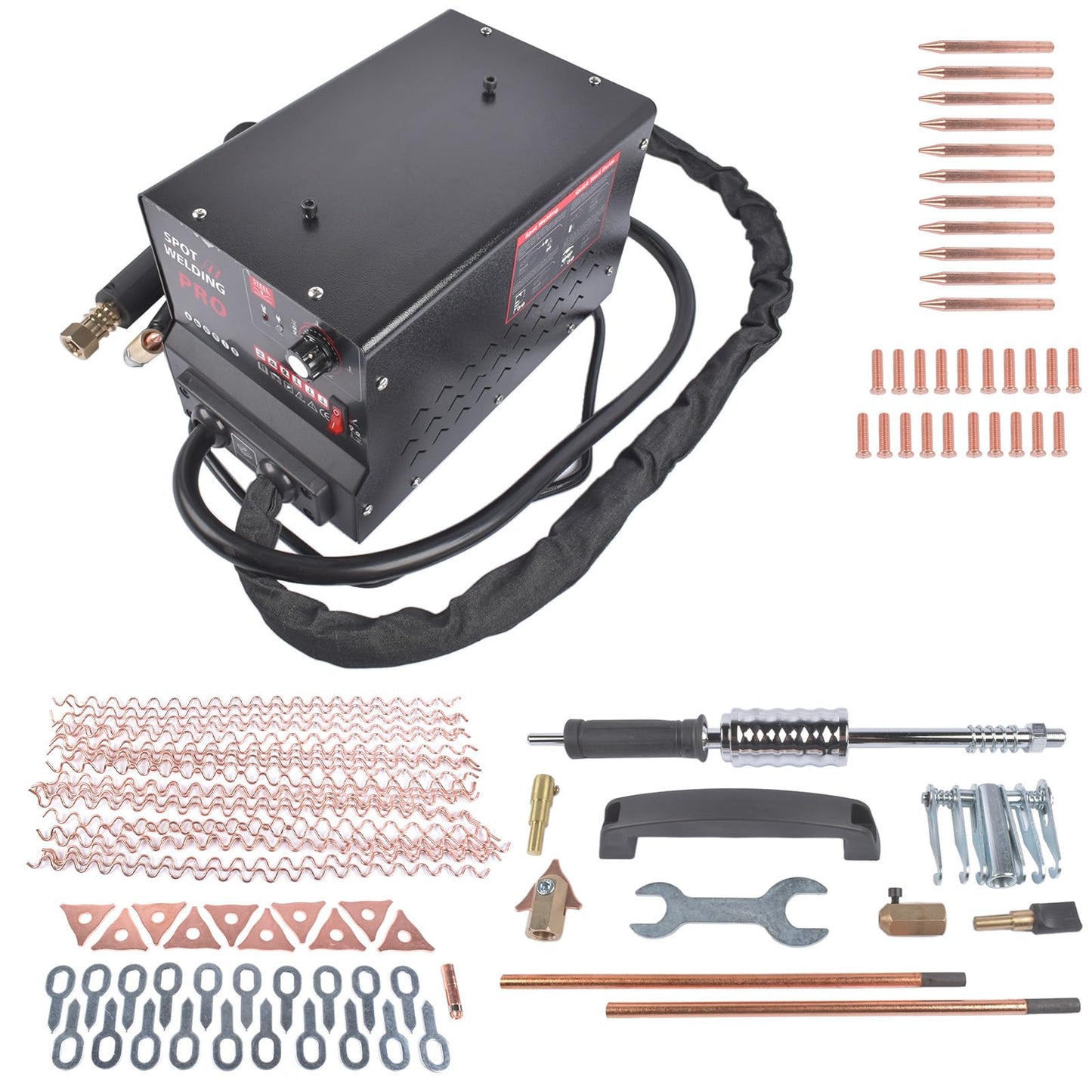 Mixizap Stud Welder Dent Repair Kit, 110V 3500W Spot Welder Dent Puller Machine, Auto Body Dent Removal Tool with 6 Welding Modes, Auto & Manual Dual Mode for Car Dent Repair