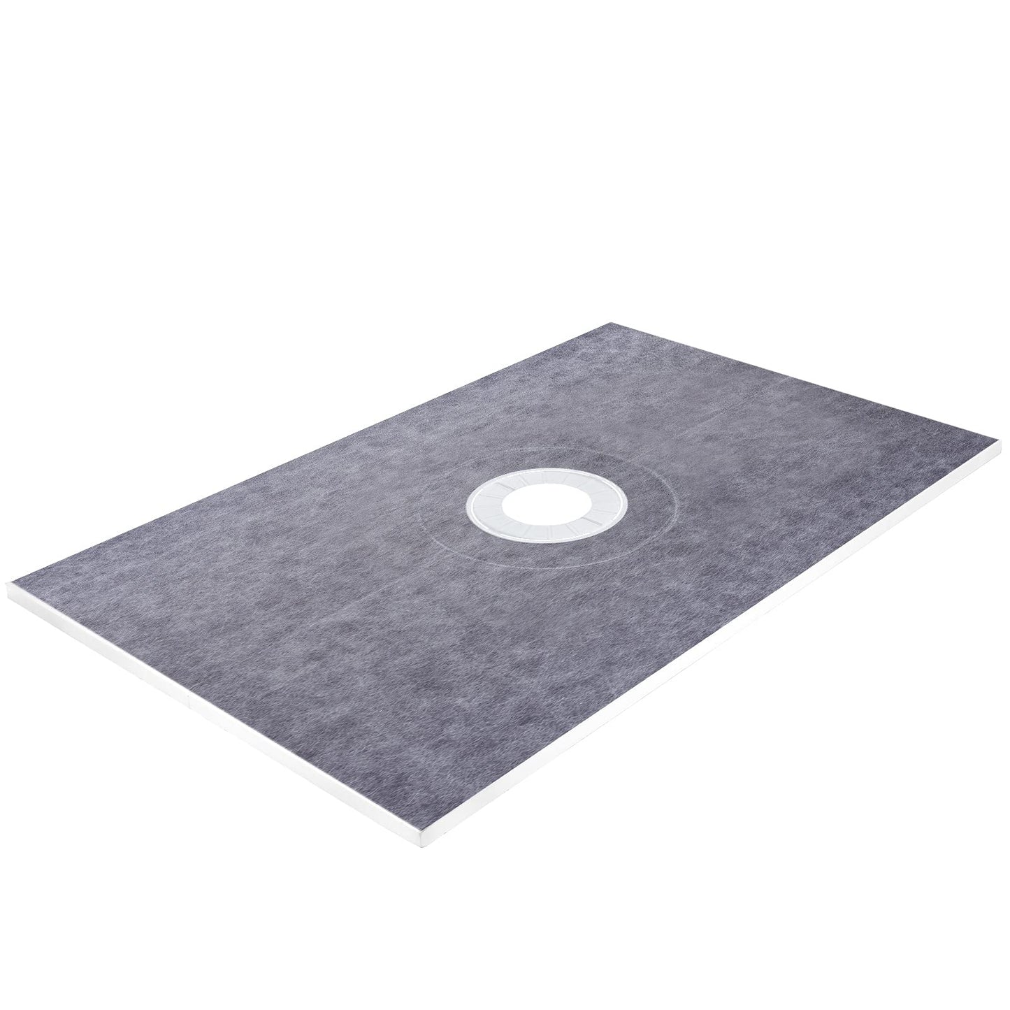 VEVOR Shower Curb Kit, 48"x72" Watertight Shower Curb Overlay with 4" PVC Central Bonding Flange, 4" Stainless Steel Grate, 2 Cuttable Shower Curb and Trowel, Shower Pan Slope Sticks Fit for Bathroom