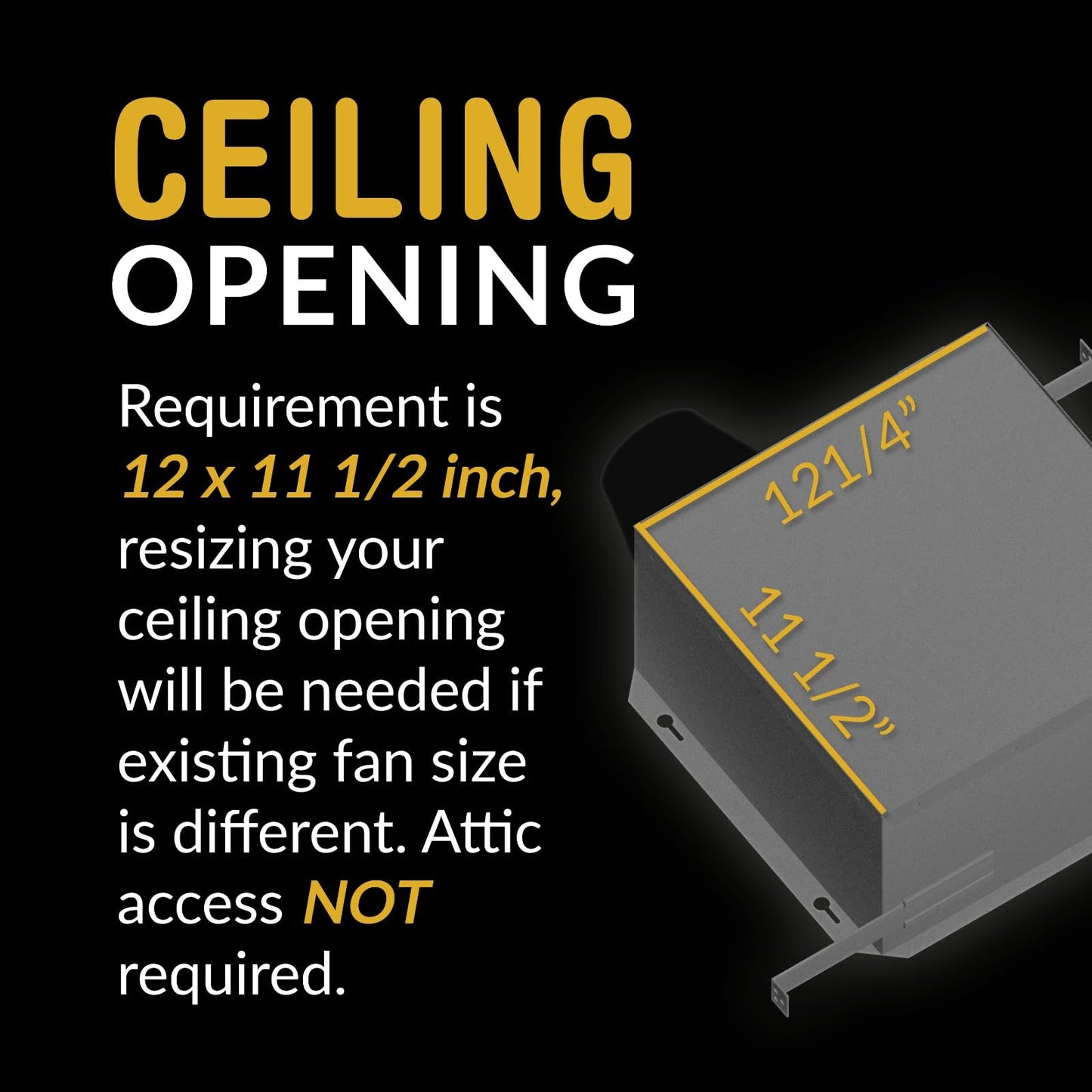 KAZE APPLIANCE SEP120L11H-EZ | 120 CFM | 0.3 Sone Ultra Quiet | Energy Star Certified | Humidity Sensing | Dimmable 4000K LED | EZ Install No Attic Access | Bathroom Ventilation Exhaust Fan