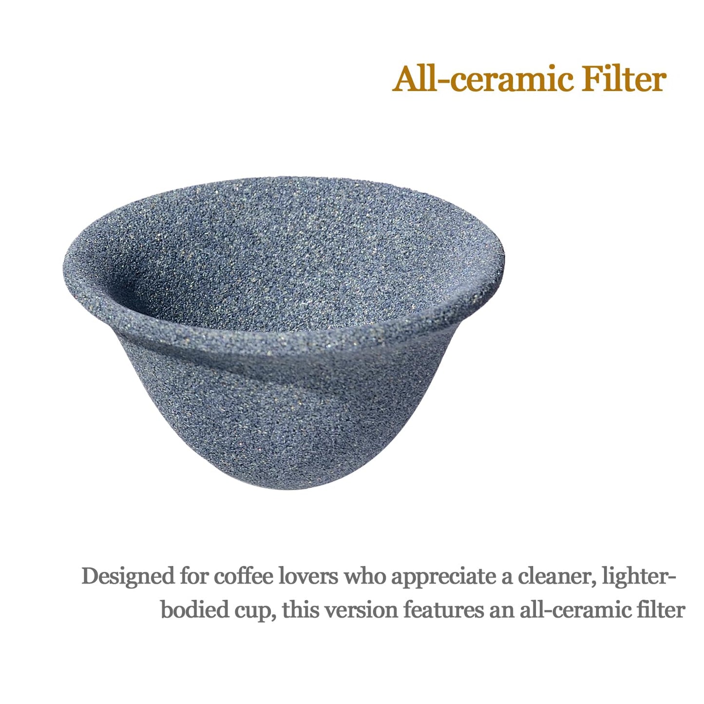 sencdfly Pour Over Coffee Maker - All-Ceramic Drip Set, Single Serve Coffee Maker with Pour Over Dripper, Reusable Ceramic Filter & Carafe, Portable Travel Drip Kit Valentines Day Gifts for Him