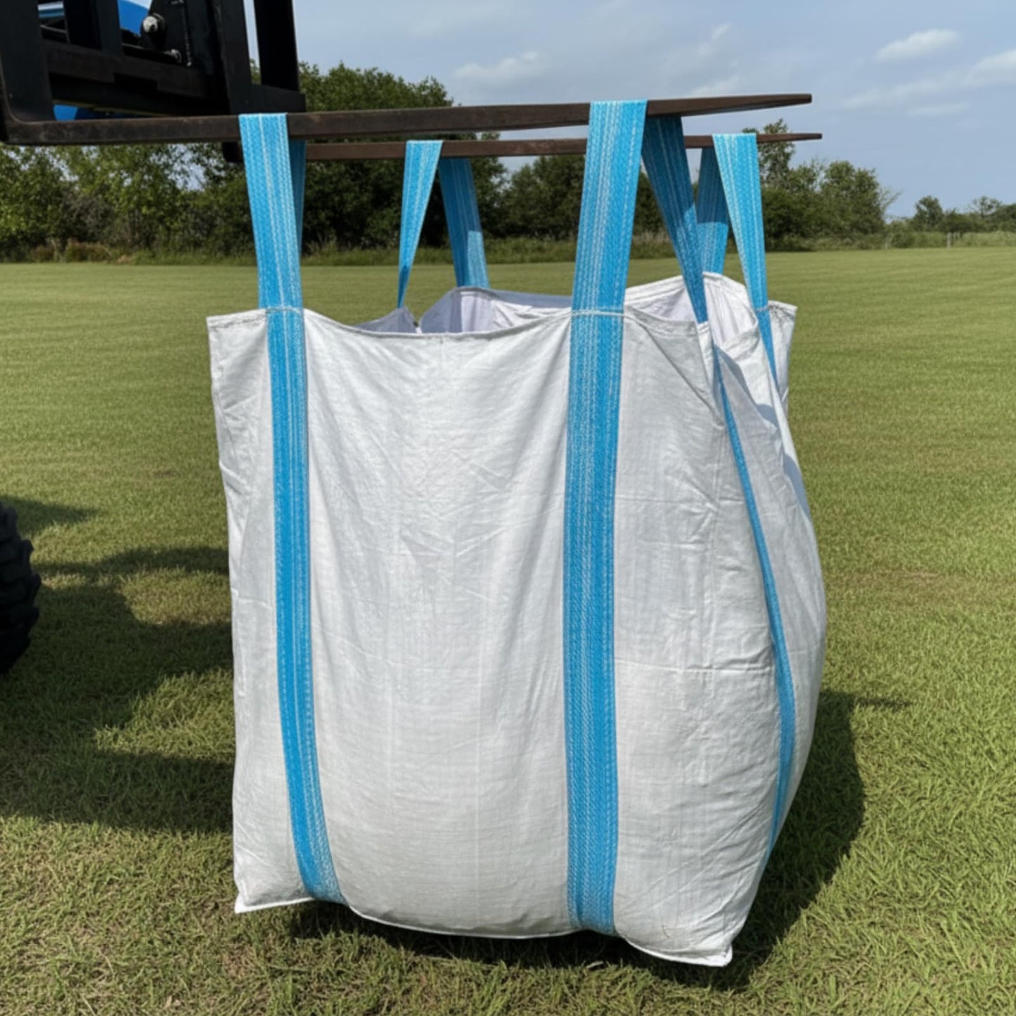 FIBC Bulk Bag, 1 Ton Bag, 35"L x 35"W x 43"H, 2000 lbs SWL, 6 Pack, Duffle Top Flat Bottom, Heavy Duty Woven Polypropylene Bags for Industry Construction