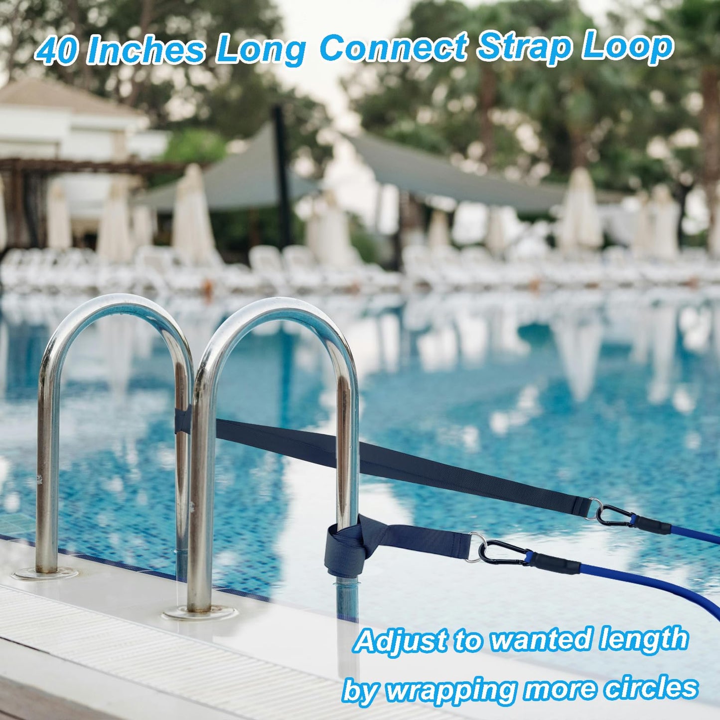 Swimming Resistance Training Set,Swimming Aquatic Resistance Belt,Swim Parachute,Pool Swim Harness Trainer,Stationary Swim Exercise Trainer Set, Swim and Pool Accessory
