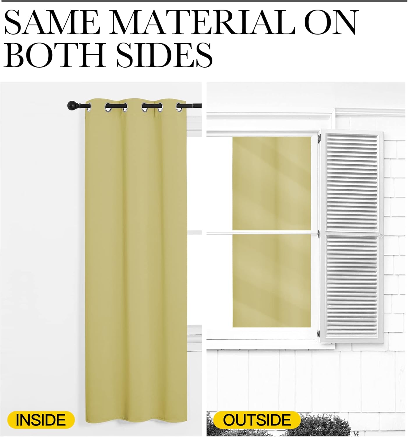 NICETOWN Room Darkening Curtains - Thermal Insulated Grommet Drapes for Kitchen | Set of 2, 42" x 48", Paler Yellow