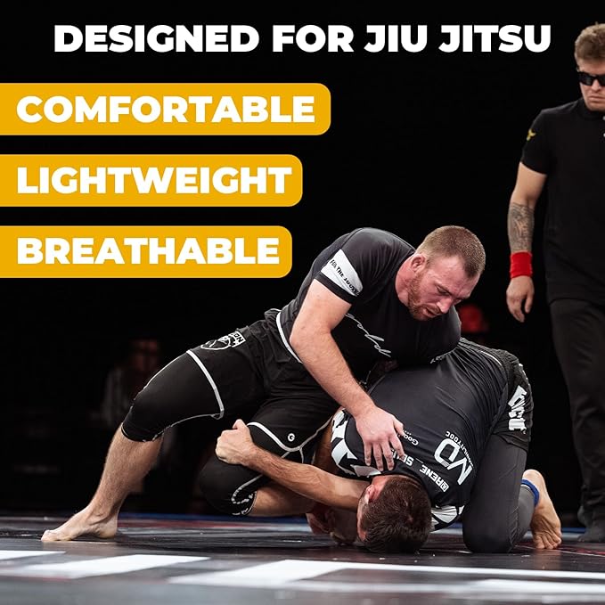 Gold BJJ Jiu Jitsu Spats - Base Layer for Gi and No-Gi Grappling - Martial Arts Pants