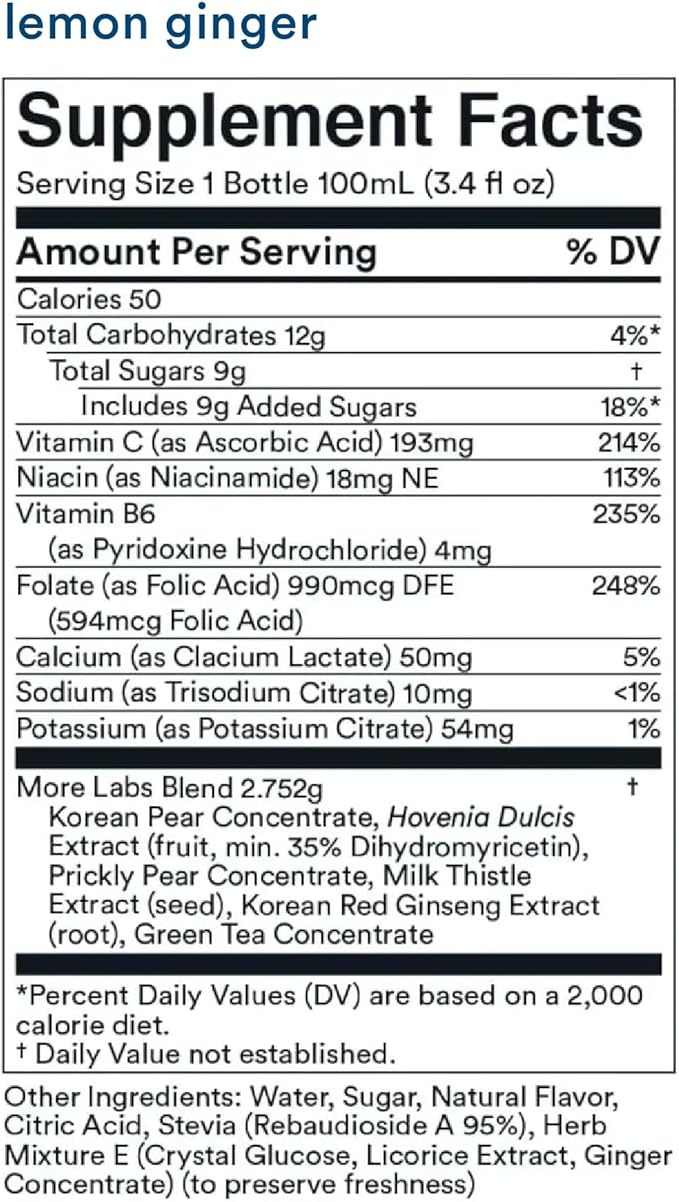 Morning Recovery Electrolyte, Milk Thistle Drink Proprietary Formulation to Hydrate While Drinking, Highly Soluble Liquid DHM, Non GMO, Vegan, Gluten-Free, Lemon Ginger, Pack of 24