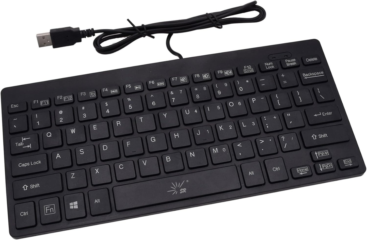SR 78 Mini Keyboard Wired Thin Light Keys USB Multimedia Small for Pc Computer Laptop