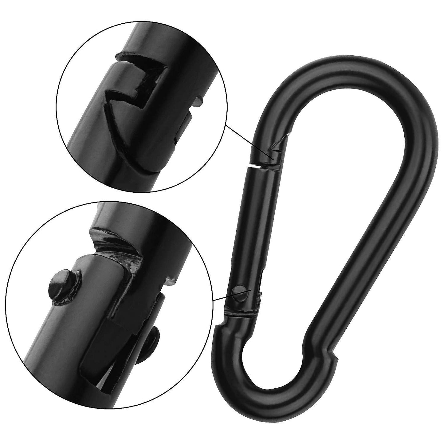 Acrux7 20 Pack 3.15 Inch Carabiner Clip Spring Snap Hook - Heavy Duty Quick Link Clip for Camping Hiking Traveling Outdoor Swing Gym