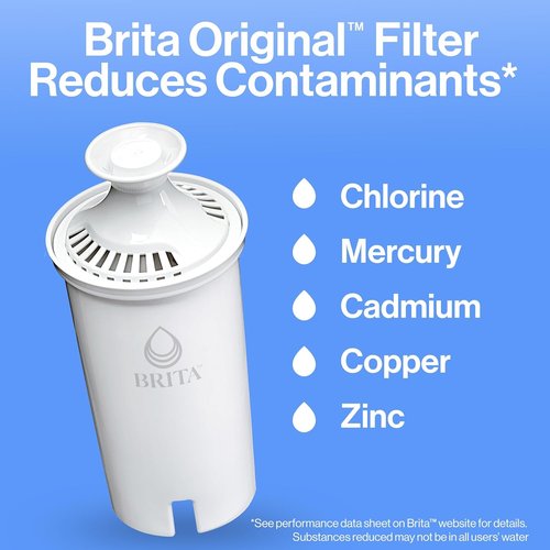 Brita Large Water Filter Pitcher - 10-Cup Capacity, BPA-Free, Includes 1 Standard Filter, Bright White