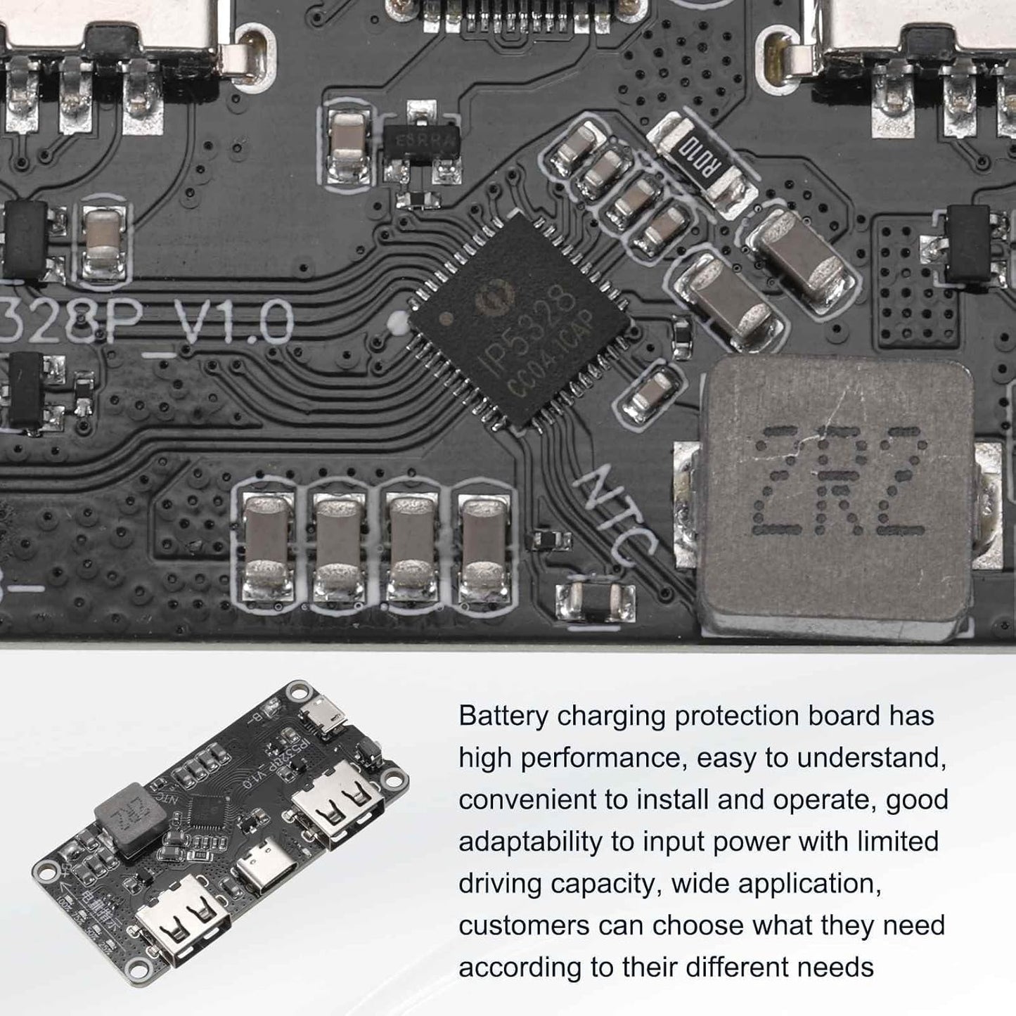 MECCANIXITY IP5328P 3.7V 5V-12V 18W 5A 18650 Bi-Directional Fast Charging Module, to Step Up Power Bank Board Quick