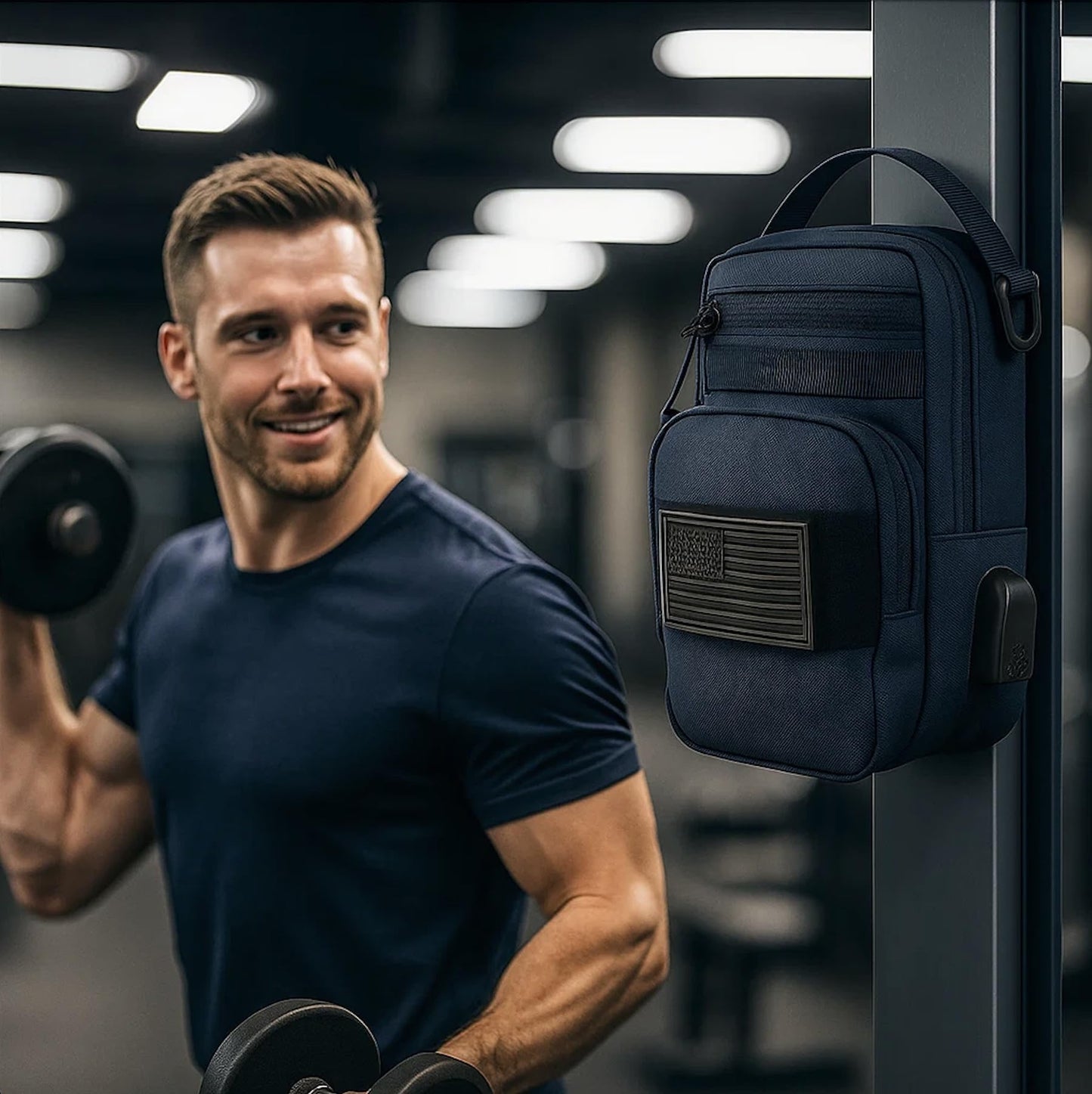 LEPHYON Magnetic Gym Bag, Small Gym Bag for Men & Women, Crossbody Sling Bags with Strong Magnets, USB Charging Port, Multi-Carry Design, Perfect for Travel Workout Sports, Best Gift for Fitness Lover
