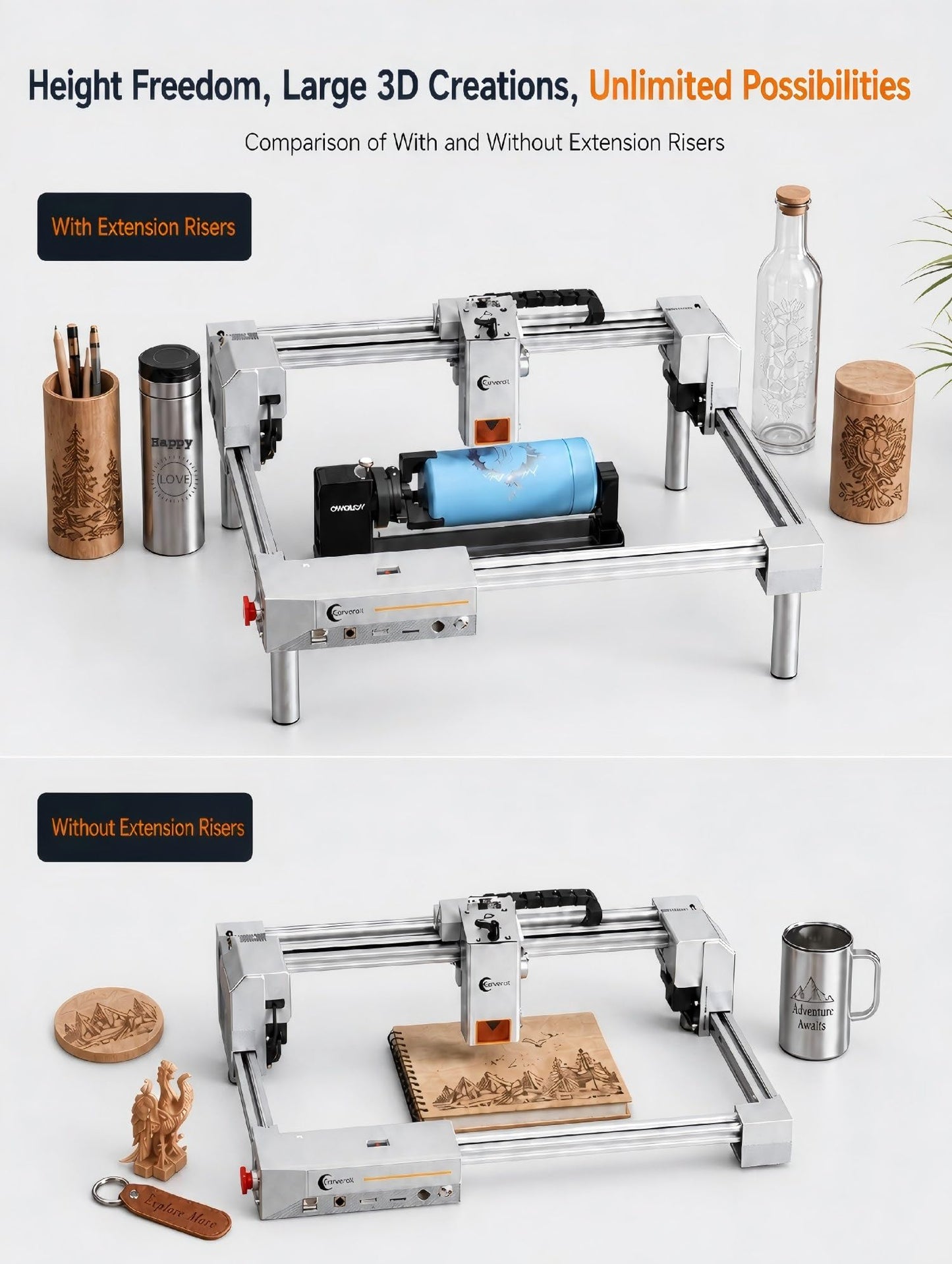 Carverall X1/JL9 20W Laser Engraver and Cutter with Air Assist, Laser Engraving Machine for Wood Metal Acrylic Glass Stone, Powerful DIY CNC Laser Cutter 11.8" x 11.8" 20000mW Class1