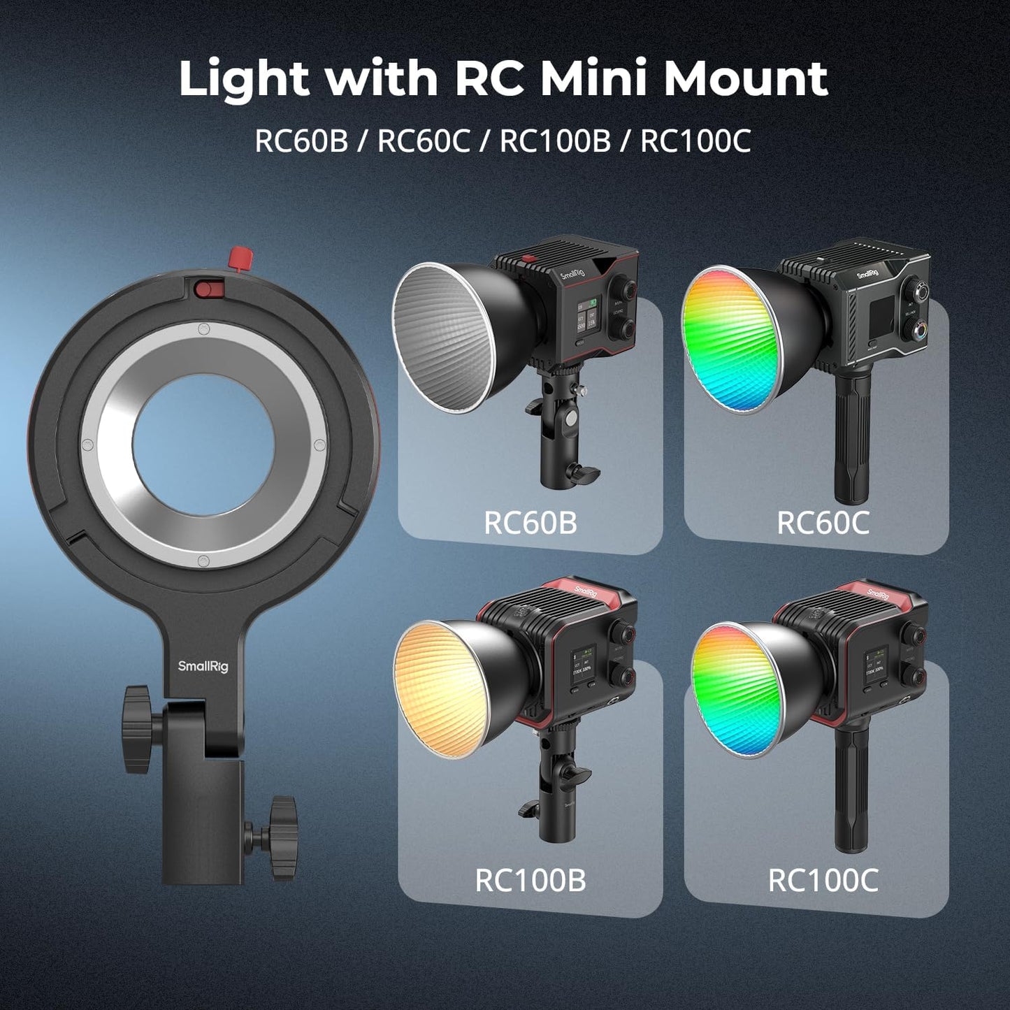 SMALLRIG 60B/60C 100B/100C 3.3lbs 4476 Bowens Mount Adapter, Only for RC & RC Series COB Light, Compatible