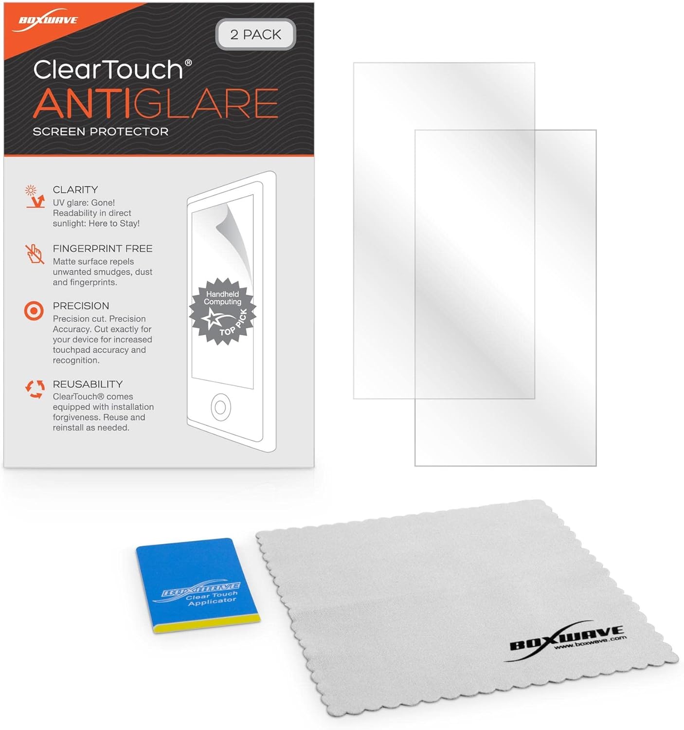 BoxWave Mp3 (4 (2-Pack), Screen Protector Compatible with Luoran Player in) - ClearTouch Anti-Glare Anti-Fingerprint