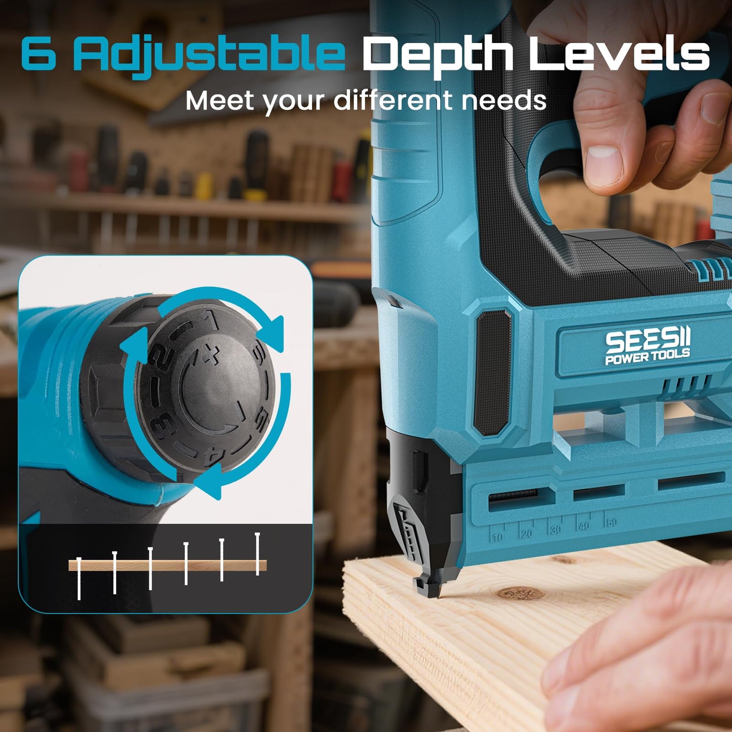 SEESII Bundle Deal - Cordless Brad Nailer and Reciprocating Saw Cordless for Wood Cutting