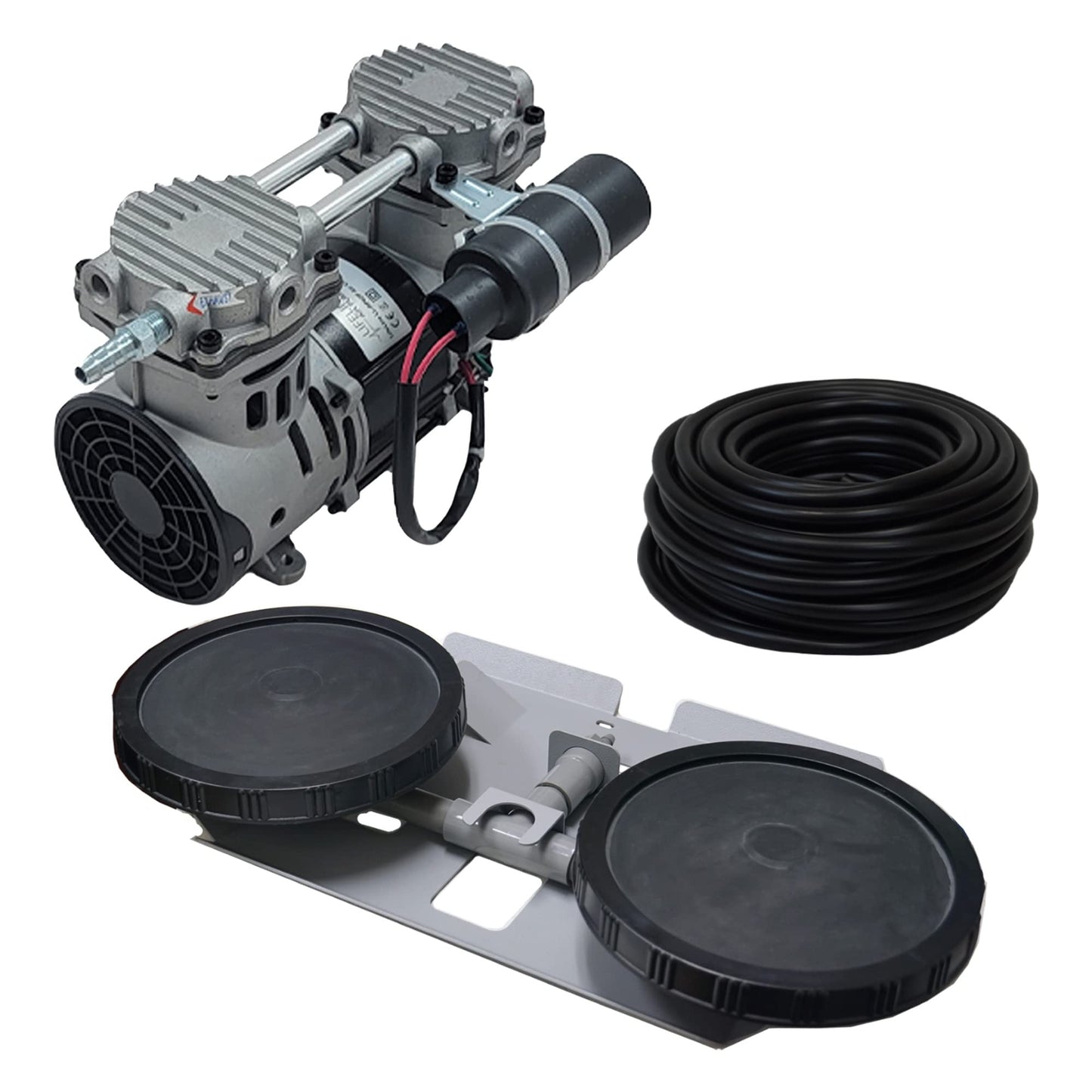 Half Off Ponds Pro Aeration System - 1/2 HP Pond Aerator Pump for Up to 2 Acres - 120V Electric Compressor with Double 10" Diffuser and 100' Weighted Tubing