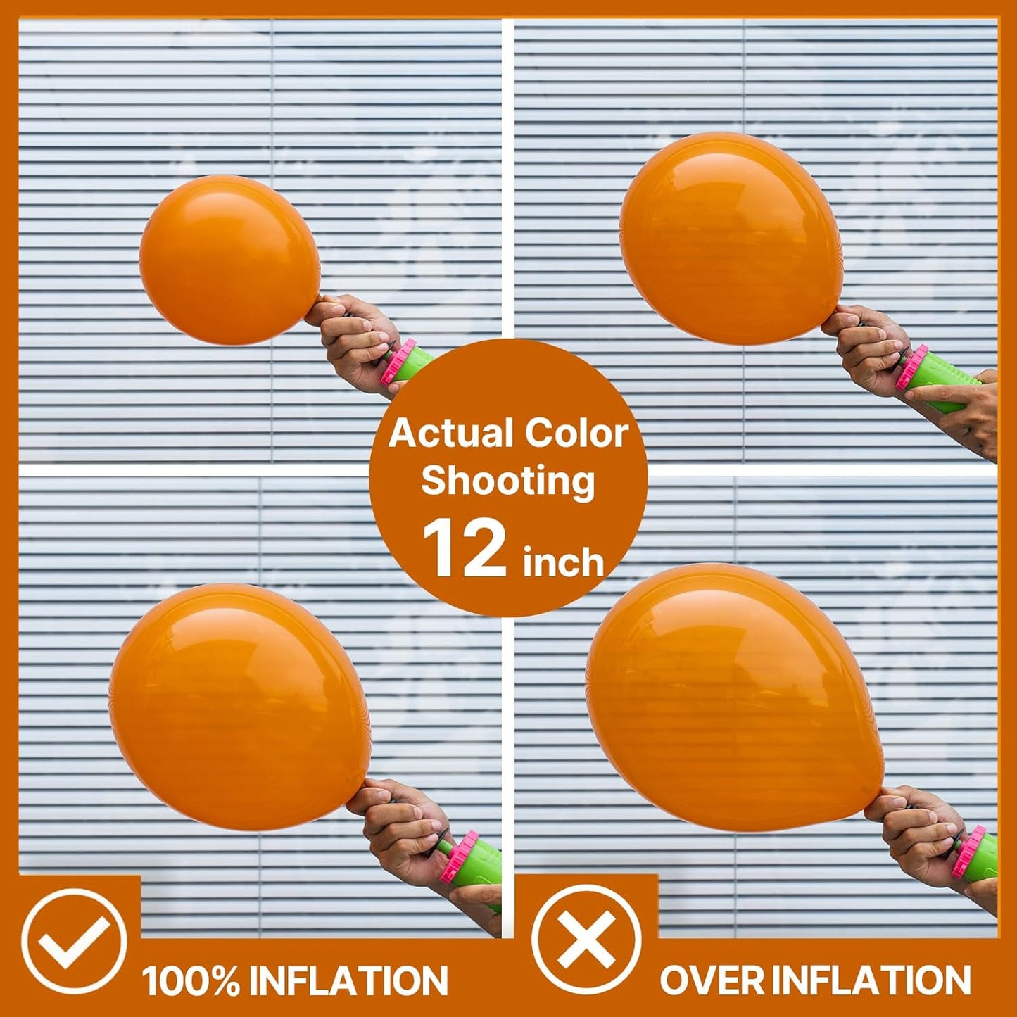 PartyWoo Burnt Orange Balloons - 100 Pcs Latex Balloon Arch Kit | Terracotta Rust for Fall Celebrations