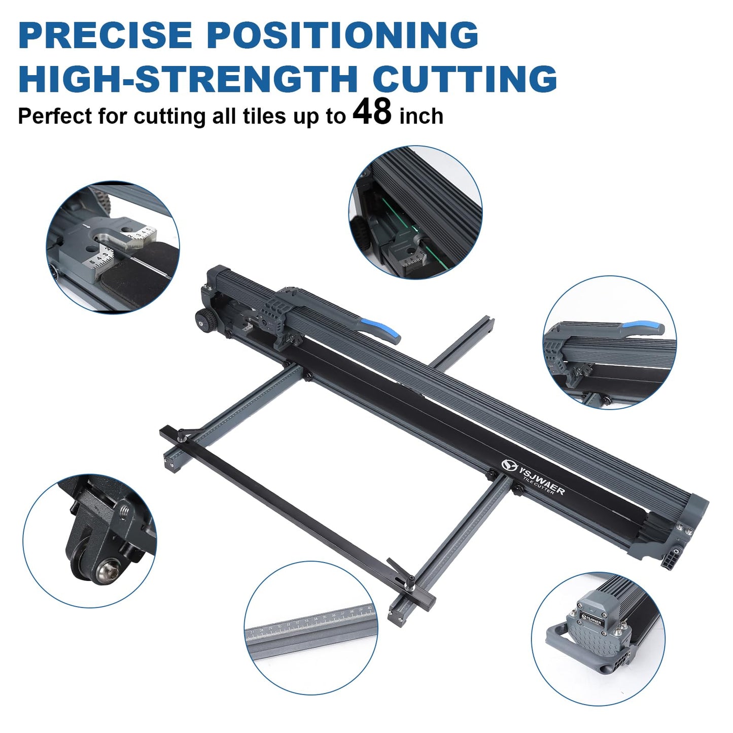 Manual Porcelain-Ceramic Tile Cutter YSJWAER - Tile Cutting Machine Suitable for Cutting Tiles Up to 48 Inch