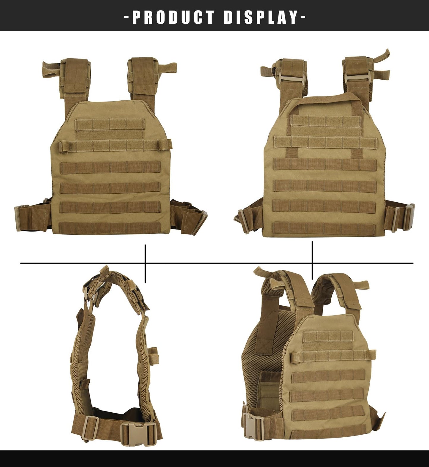 Miramrax Weighted Vest for Men and Women Weight Vests Adjustable Strength and Endurance Training Fitness Workouts Tactical Running Gym (Tan)
