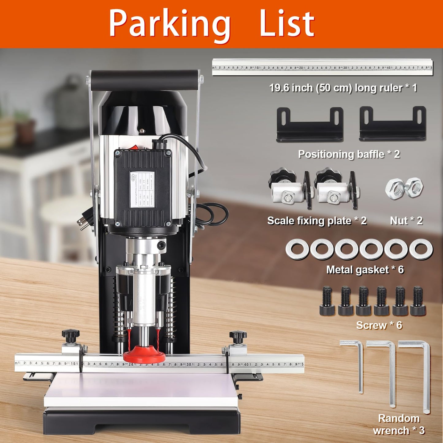45-9.5mm Woodworking Hinge Drill Hinge Drilling and Boring Machine Convenient Portable Hinge Drill for Woodworking, Used for Cabinet and Closet Drilling 1100W 0-30mm Depth (110V)