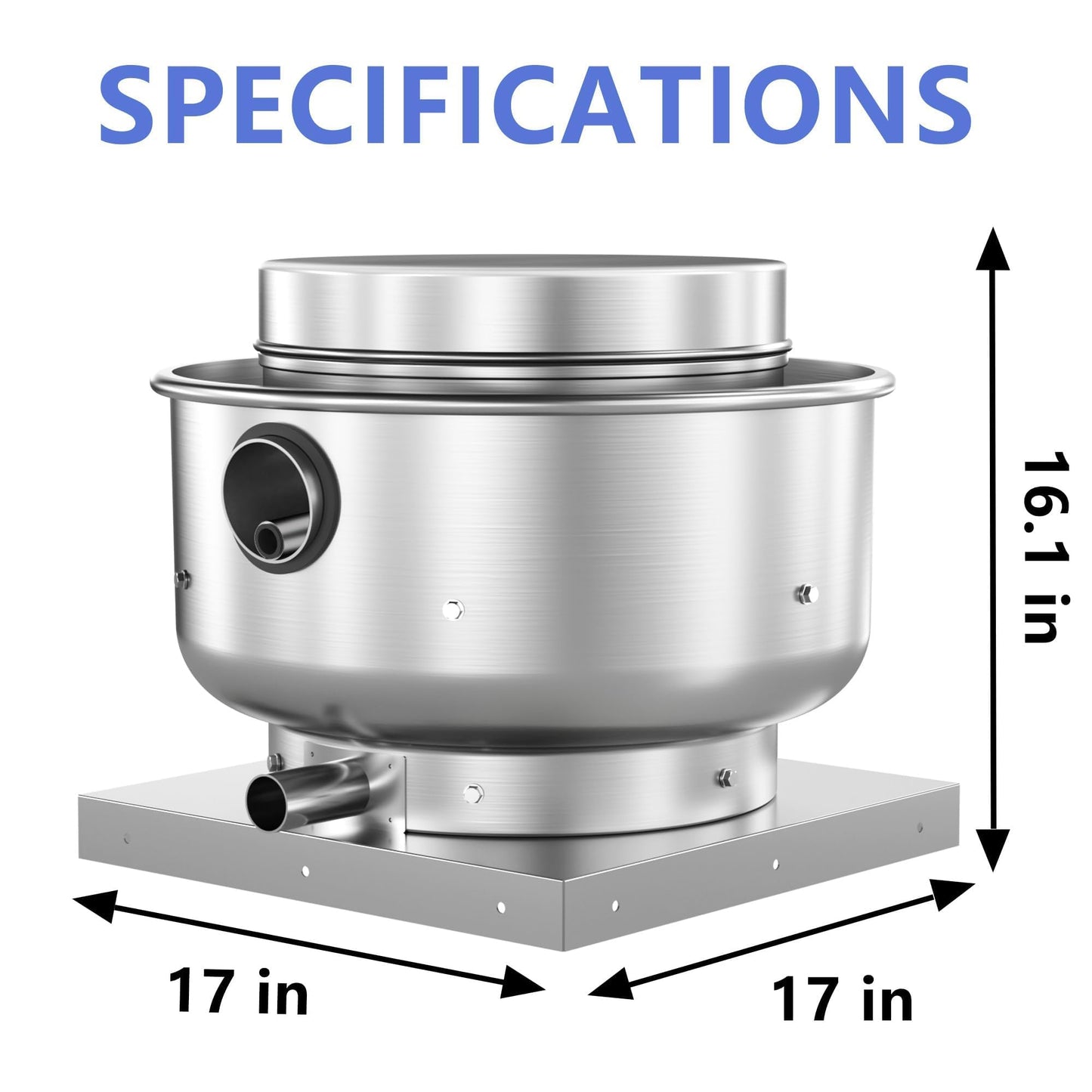TBCDHCMC Roof Ventilator Restaurant Rated Exhaust Fan Direct Drive Centrifugal Upblast Exhaust Fan 1/6HP 800 CFM 110 Volt Single Phase Motor