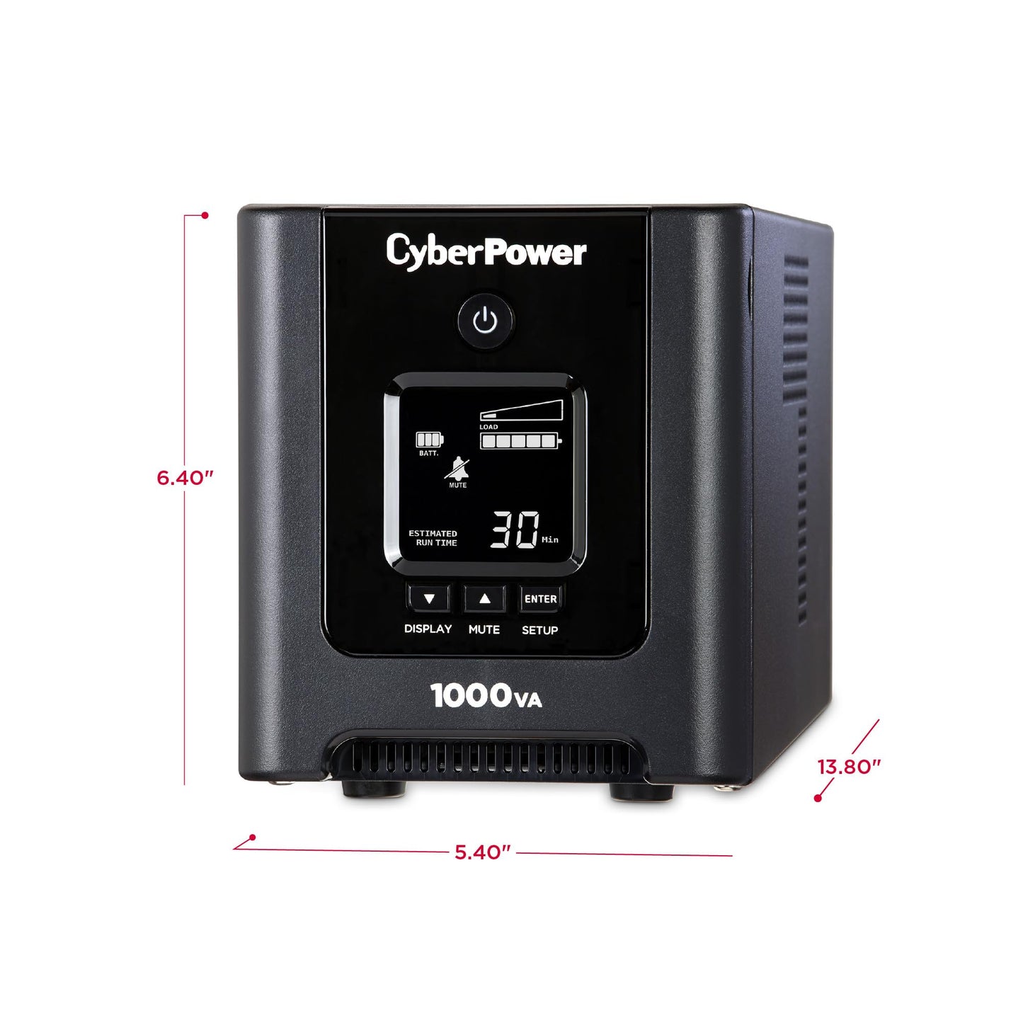CyberPower OR1000PFCLCD PFC Sinewave UPS Battery Backup and Surge Protector, 1000VA/700W, 8 Outlets, AVR, Mini-Tower, UL Certified
