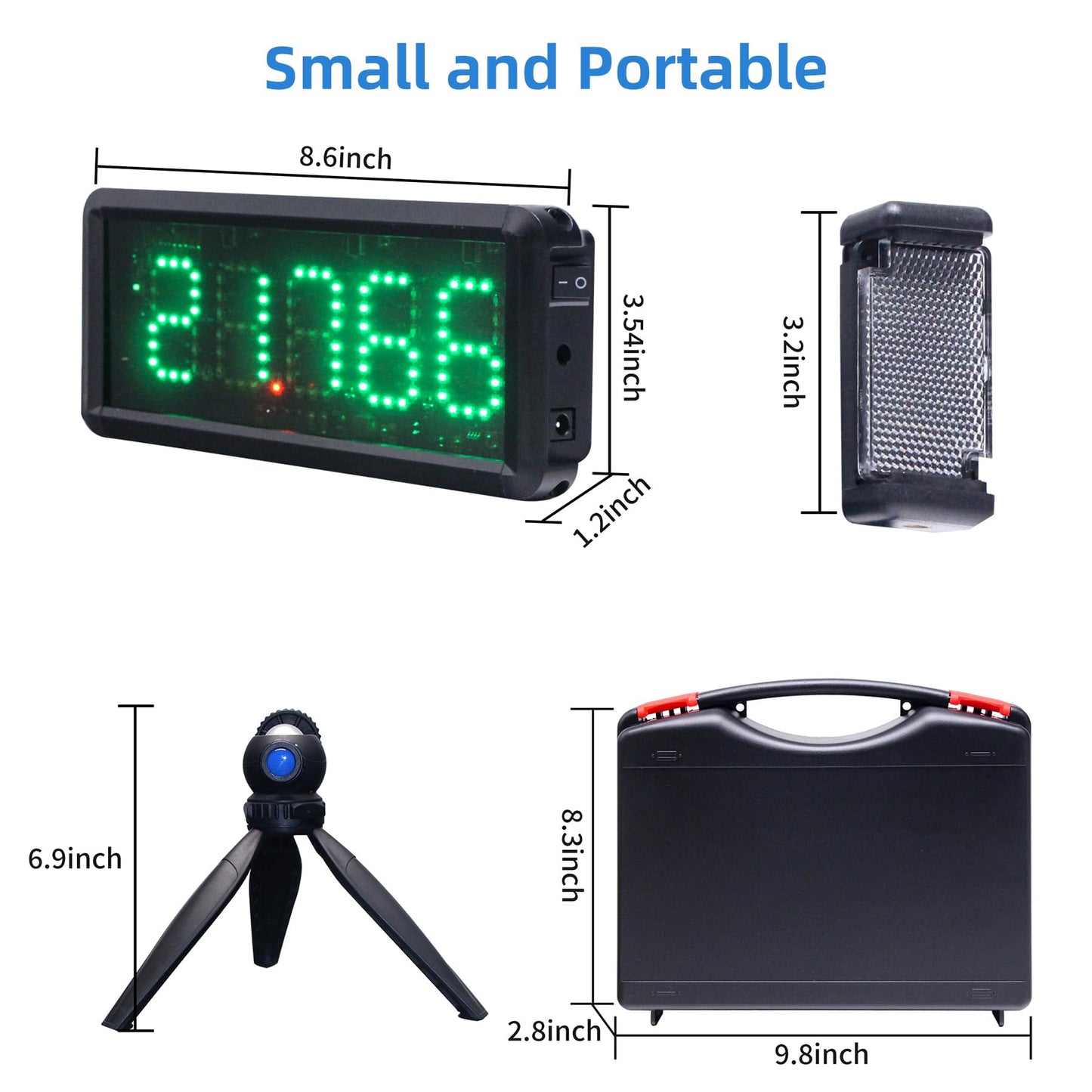 Race Laser Timer-LED Race Clock Battery Powered Stopwatch Timing Clock for Motorcycle Cycling Speed Training Short Run Race