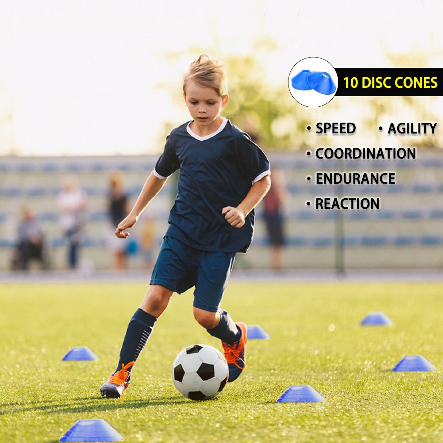 HLYWEI Speed Agility Training Set, Includes 1 Agility Ladder, 4 Steel Stakes, 1 Sports Headband,1 Jump Rope, 10 Disc Cones and Gym Carry Bag - Speed Training Equipment for Soccer Football Basketball