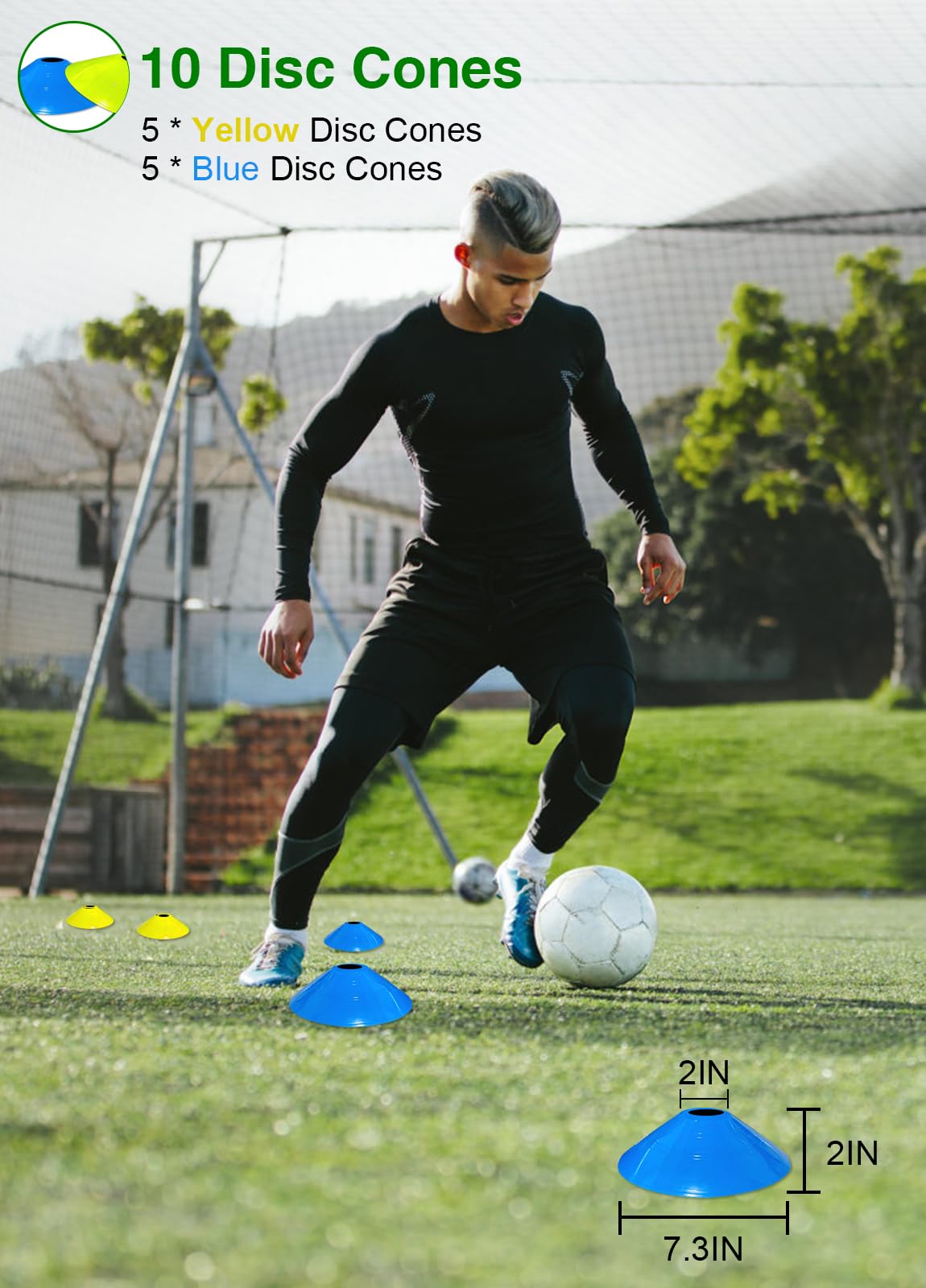 Panykoo Speed Agility Training Equipment Set - 20ft Agility Ladder, 10 Disc Cones, Resistance Parachute, 5 Resistance Bands & Carry Bag | Football Soccer Basketball Fitness Drills for Kids Adults