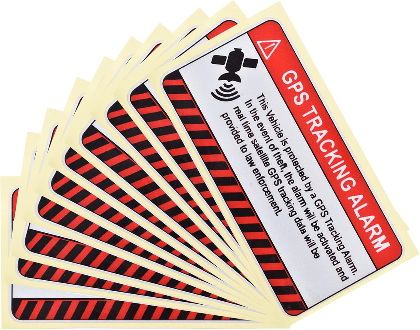10 2 4 Inch Pcs GPS Tracking Sticker, Car Alarm Sticker, Self Adhesive Anti-Theft Car Decals with GPS Tracking Warning