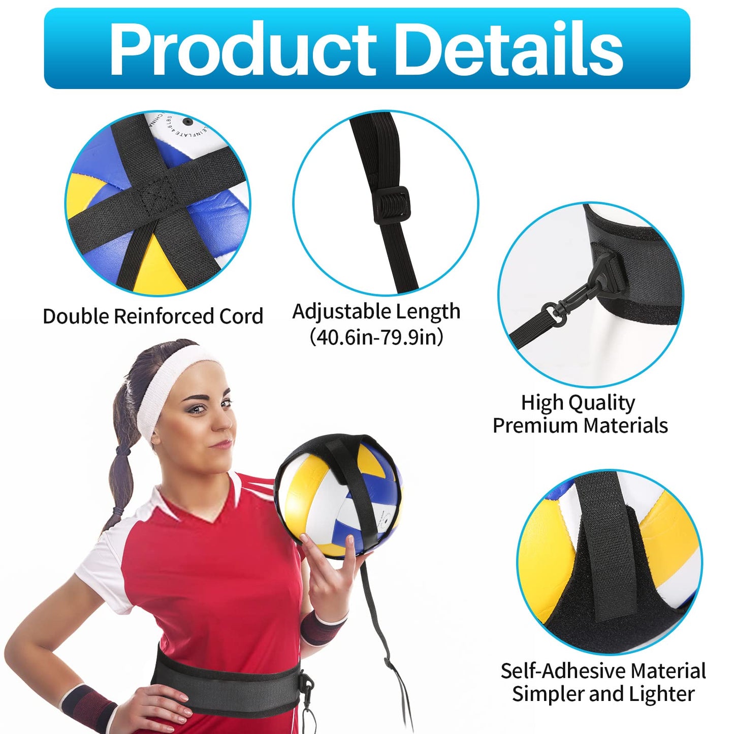 Volleyball Training Kit for Solo Practice, Adjustable Volleyball Serve Trainer & Rebounder, Volleyball Training Equipment for Serving, Setting & Spiking, Volleyball Training Aids for Youth & Adults