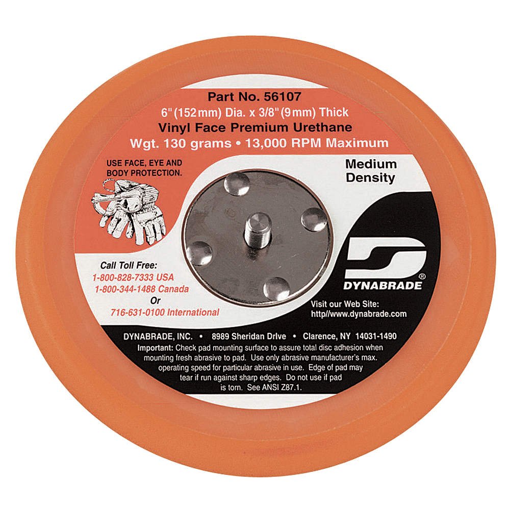 Dynabrade (59025) Dynorbital-Spirit 6" (152 mm) Diameter Random Orbital Sander, Non-Vacuum | Proportionate 3/16" (5 mm) Diameter Orbit | 12000 RPM Pneumatic Motor, Air Lube, Vinyl and Hook Face Pads