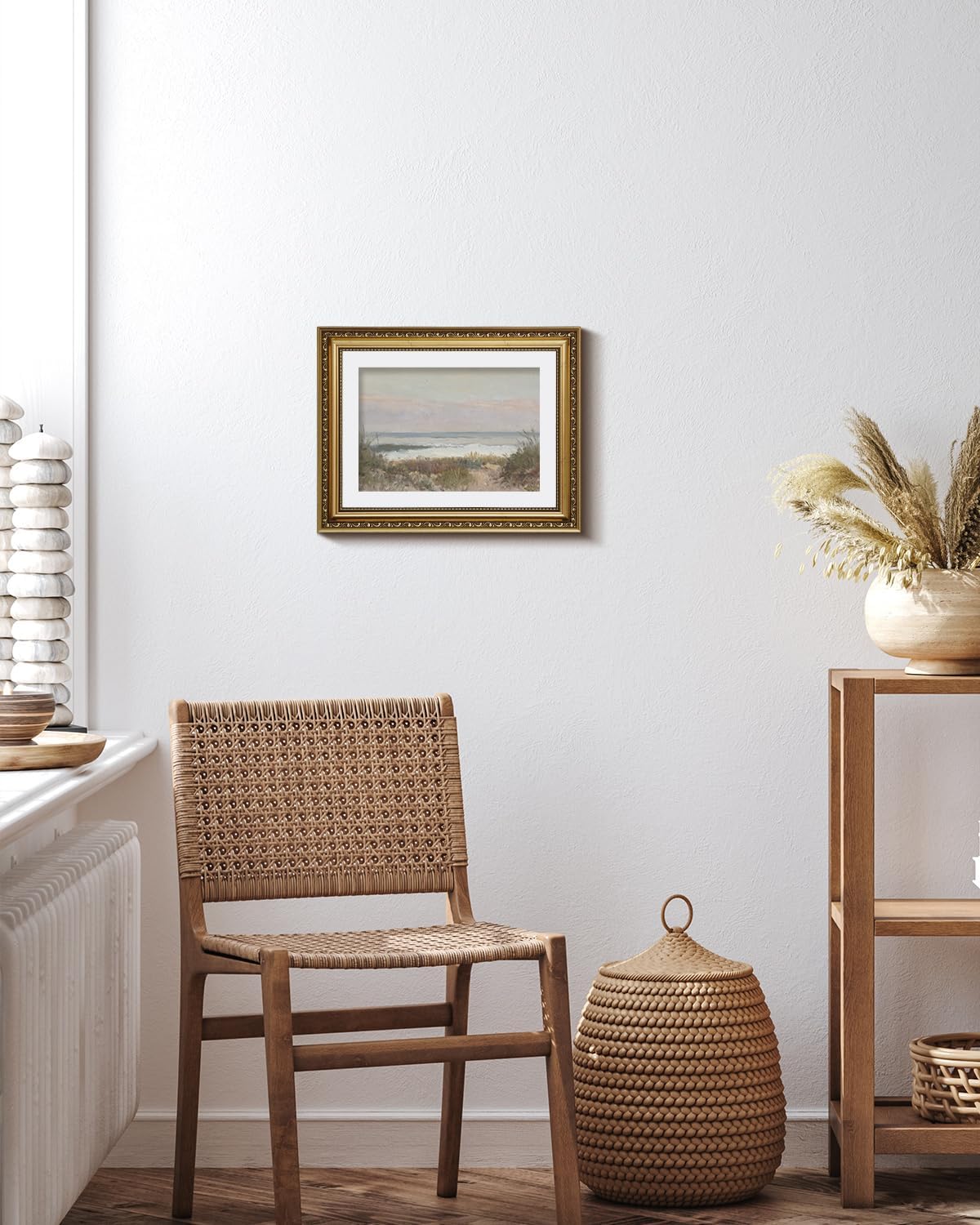 VIYYIEA Gold Framed Canvas Print - Classical Coastal Scenery Wall Art for Home Decor | 11x14in