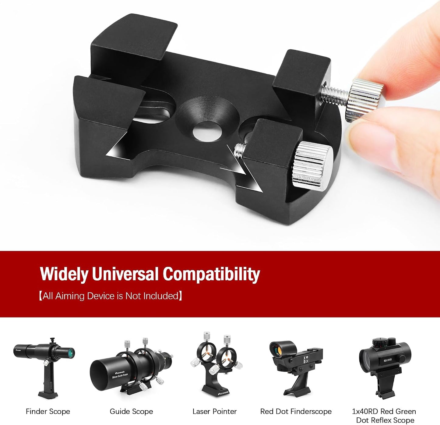 Astromania 130-400mm Universal Quick Release Finder Shoe Base for Schmidt Cassegrains and Other Telescope Diameter