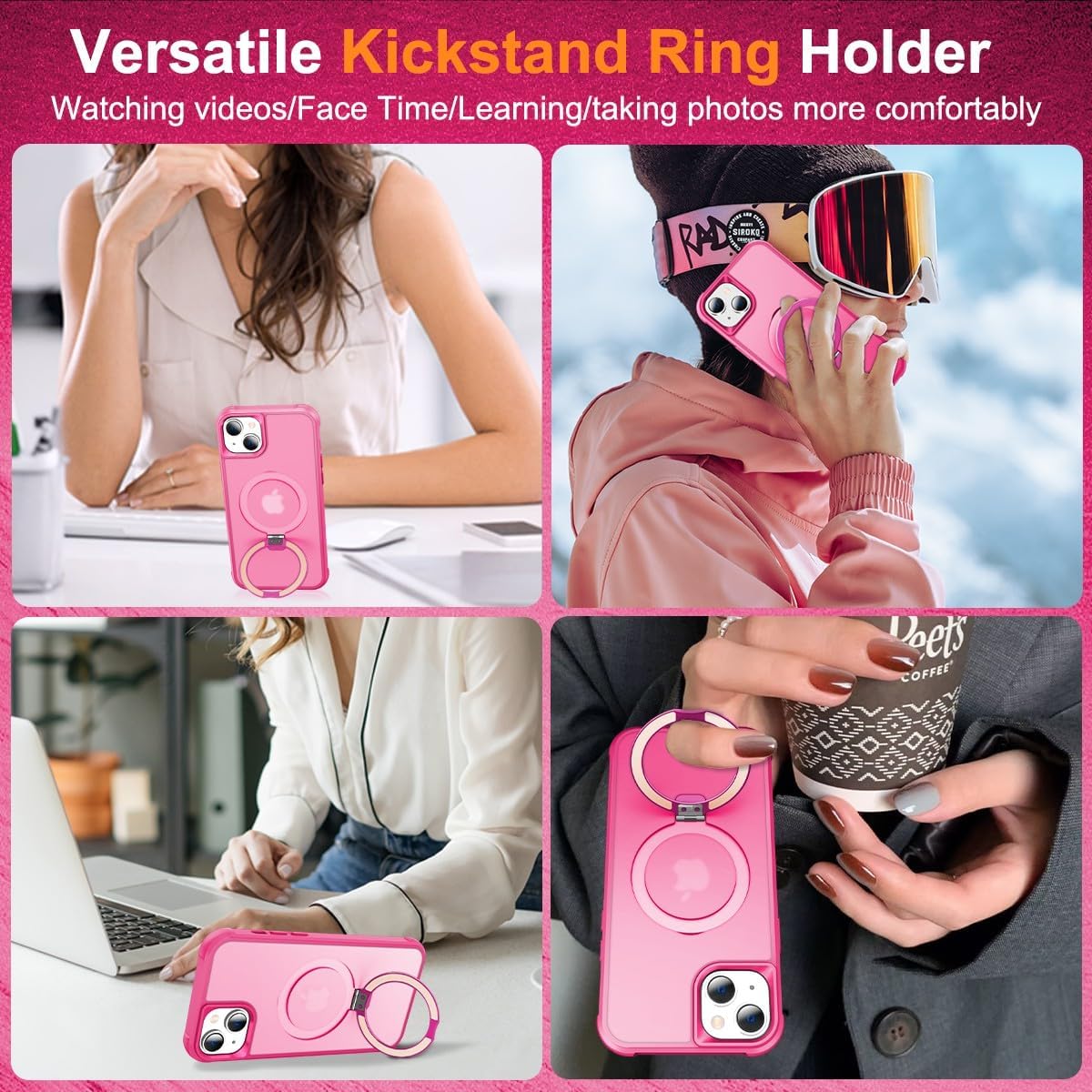 CHAOFEnG 13 Magnetic Compatible with iPhone Case with Stand [Military Grade Drop Tested][Compatible with Magnet] Ring
