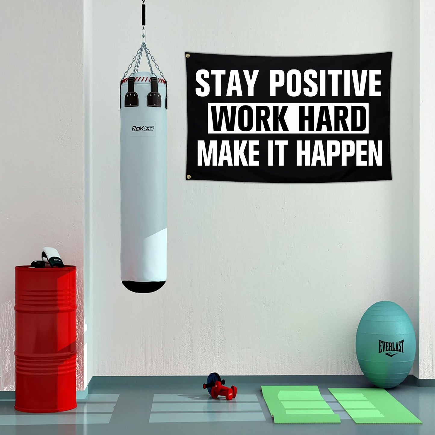 Aroxtms Discipline Motivational Flag 3x5 Ft Stay Positive Work Hard Make It Happen Gym Motivational Inspirational Flags for Room Guys Home Gym Bedroom College Dorm Motivational Wall Decor Banner